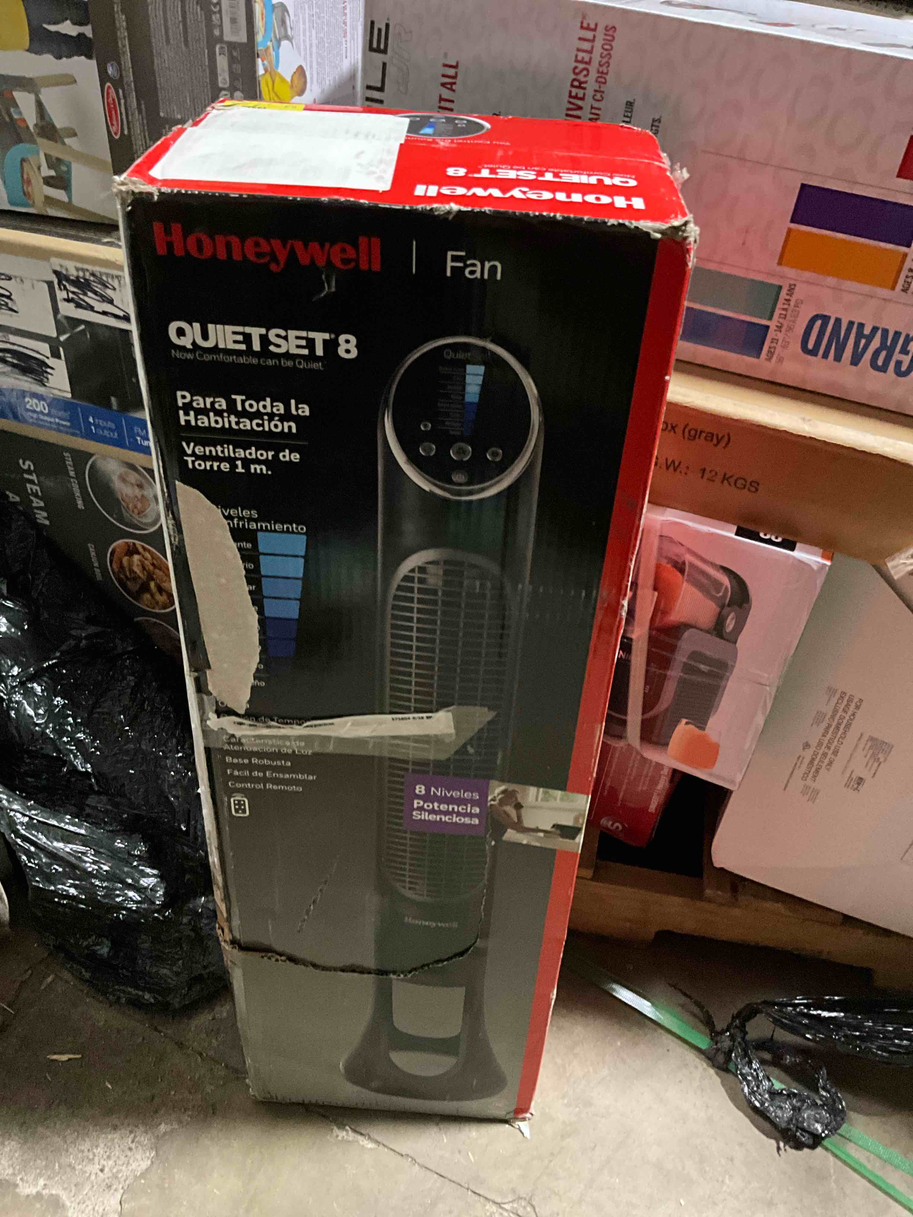 Condition photo showing New/Like New for Honeywell - QuietSet Oscillating Whole Room Tower Fan, HYF290B - Black