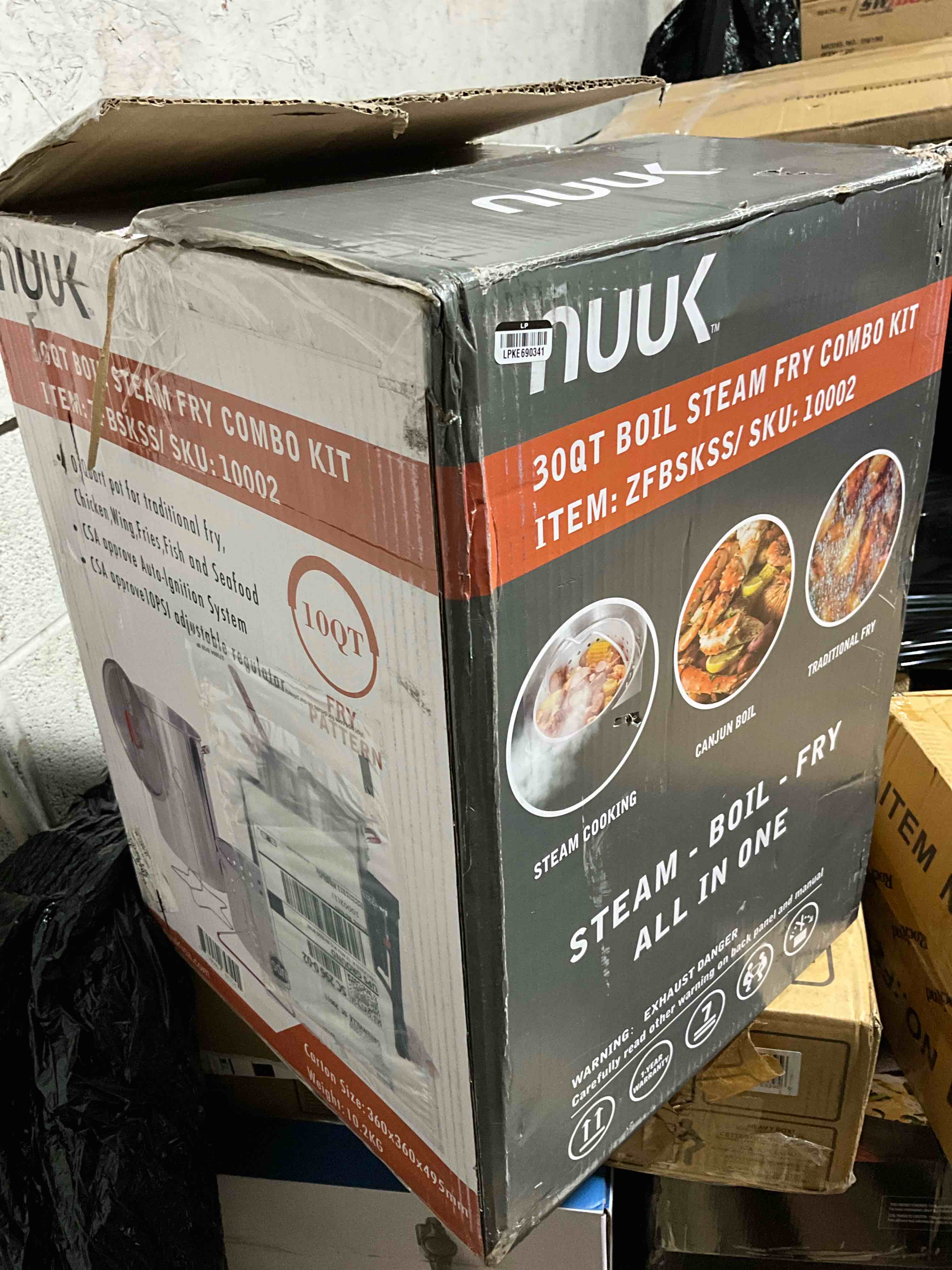 Condition photo showing New/Like New for NUUK Propane Aluminum 30QT Turkey Fryer & 10QT Fish Fryer Combo Kit