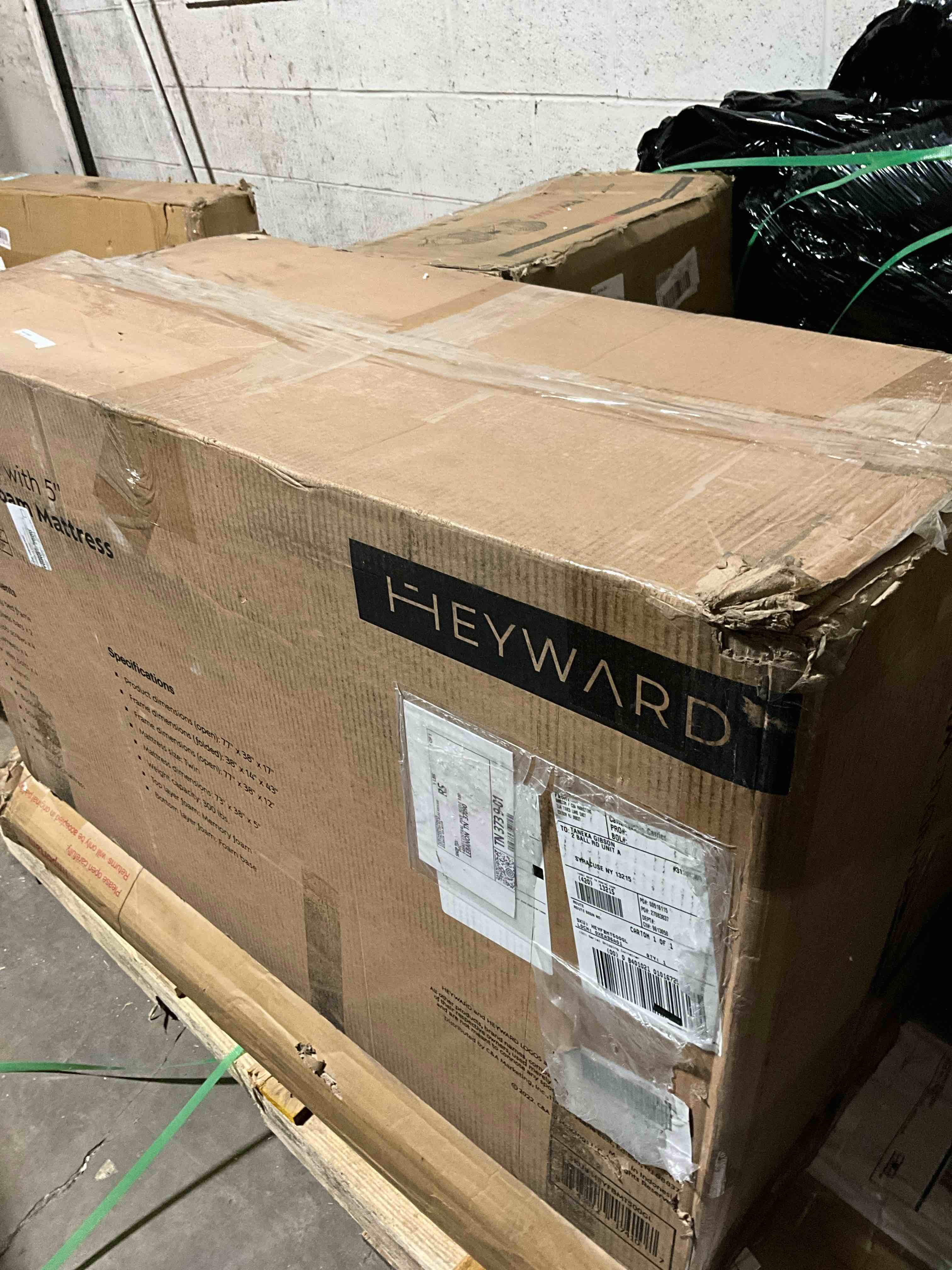 Condition photo showing New/Like New for Heyward Premium 5” Memory Foam Folding Bed | Twin Size Mattress with Steel Frame | CertiPUR-US Certified Foam w/Washable Jacquard Top, Breathable Mesh Sides | 77”L x 38”W x 17”H
