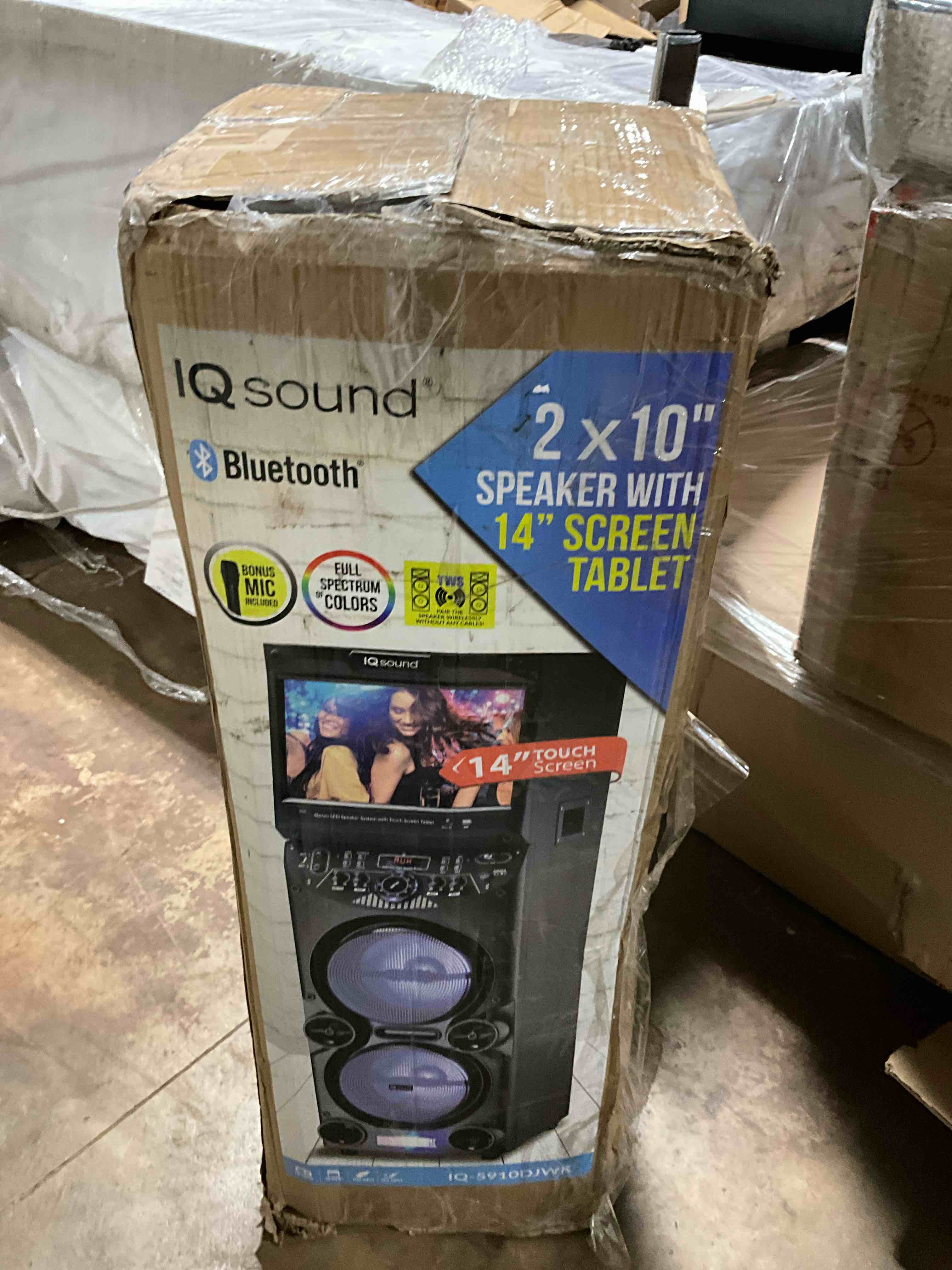 Condition photo showing Good Condition for Supersonic IQ-5910DJWK Karaoke Machine with 14" Touchscreen, Bluetooth, WiFi connectivity and 10" LED Lighted Speakers 800W Peak Power