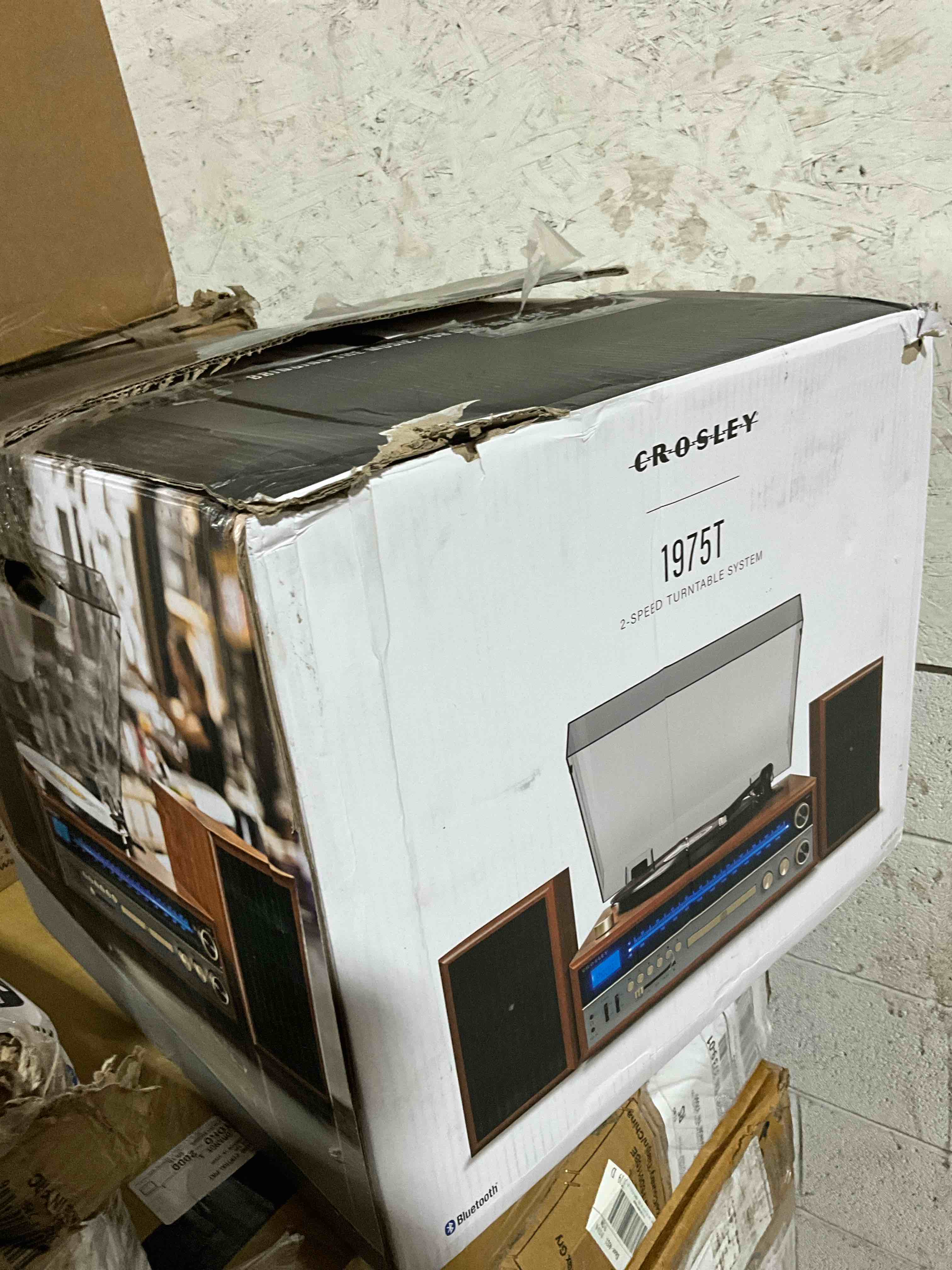 Condition photo showing Good Condition for Crosley 1975T Vinyl Record Player with Speakers and Wireless Bluetooth - Audio Turntables