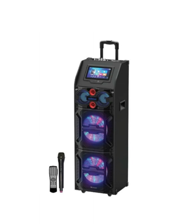 Supersonic Bluetooth Corded Electric Pro-Karaoke Speaker with Microphone and Remote Control  Black