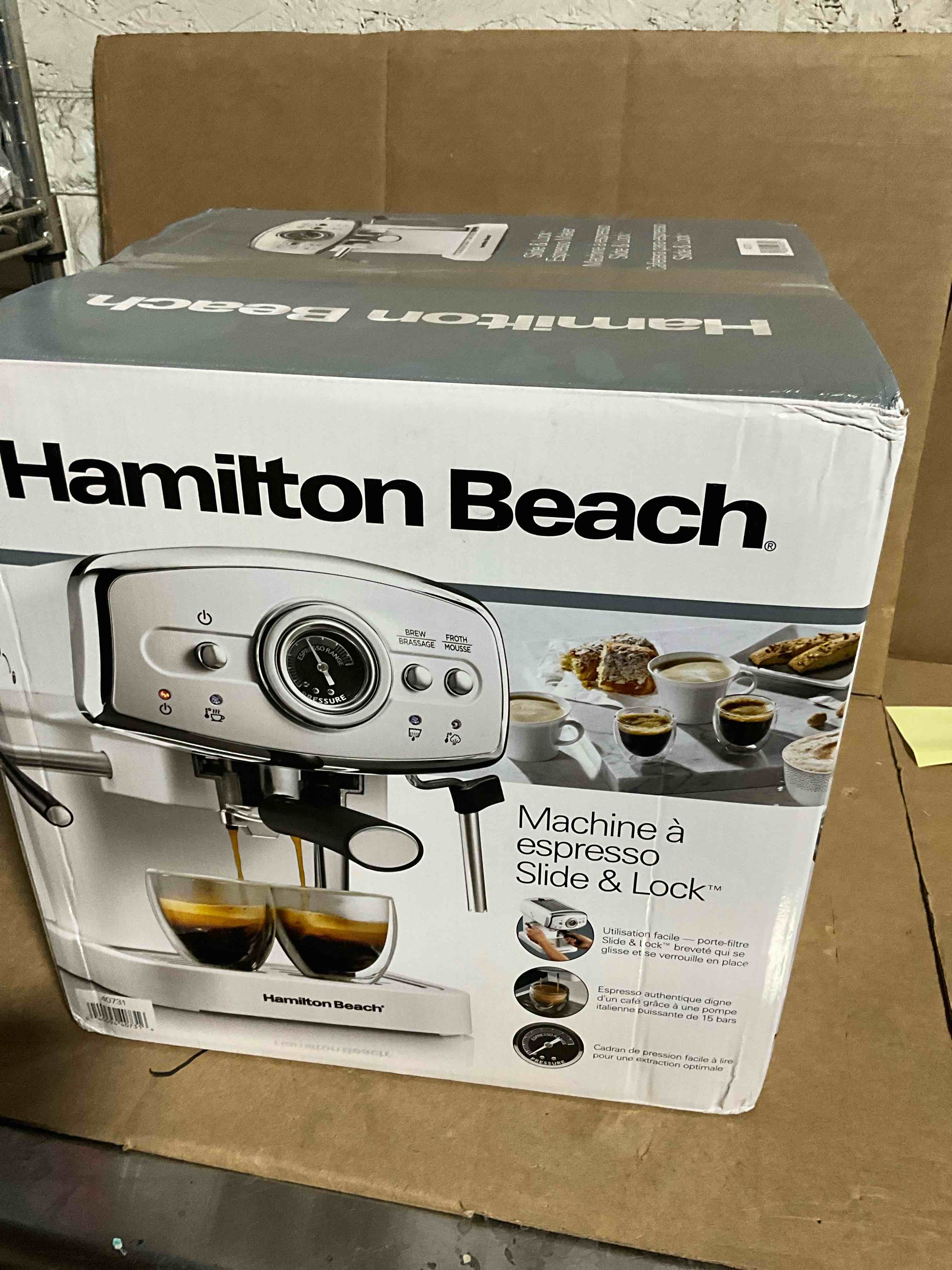 Condition photo showing New/Like New for Slide & Lock™ Espresso Maker, White