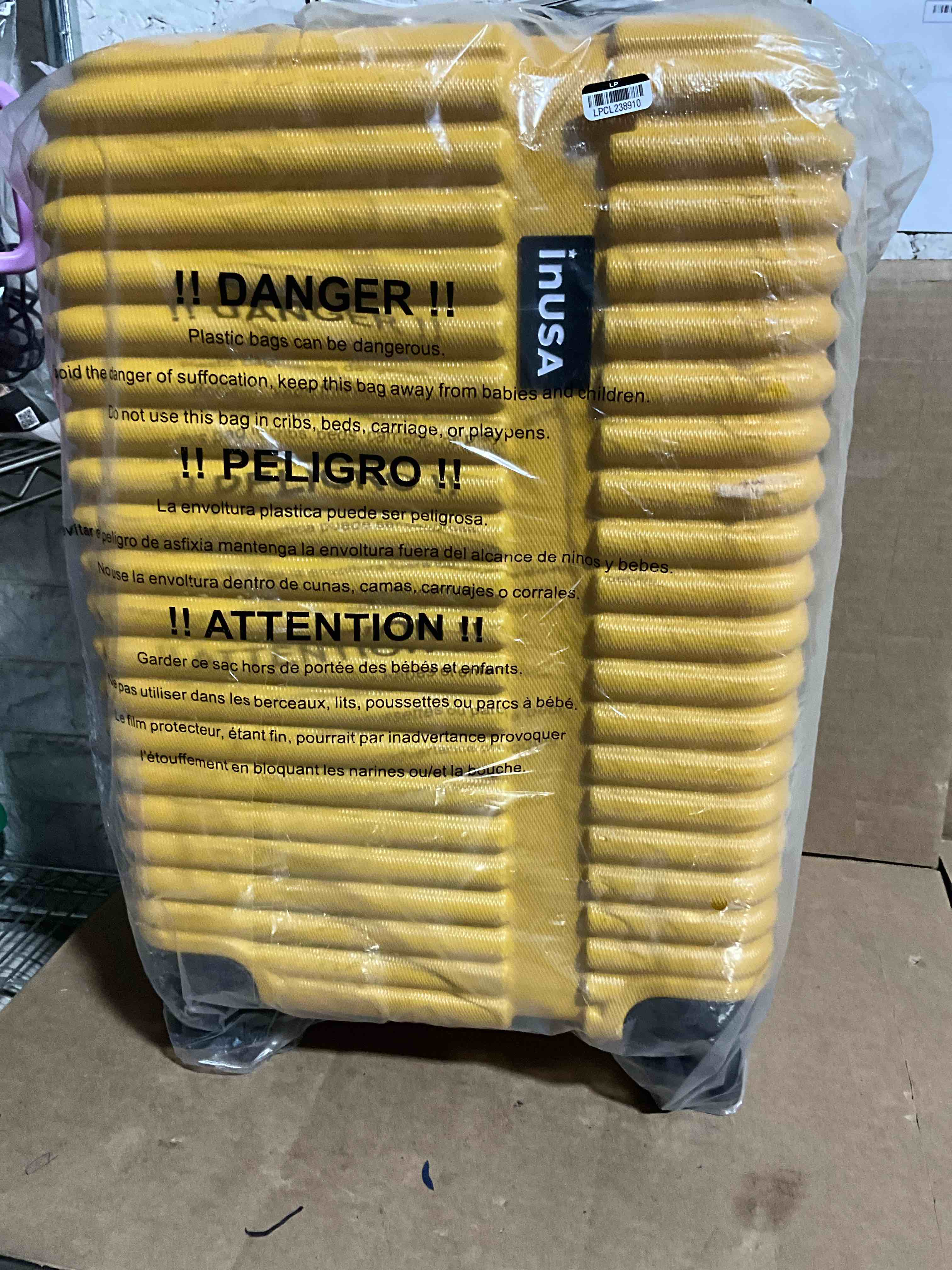Condition photo showing New/Like New for InUSA Ally Lightweight Hardside Carry On Spinner Suitcase - Mustard