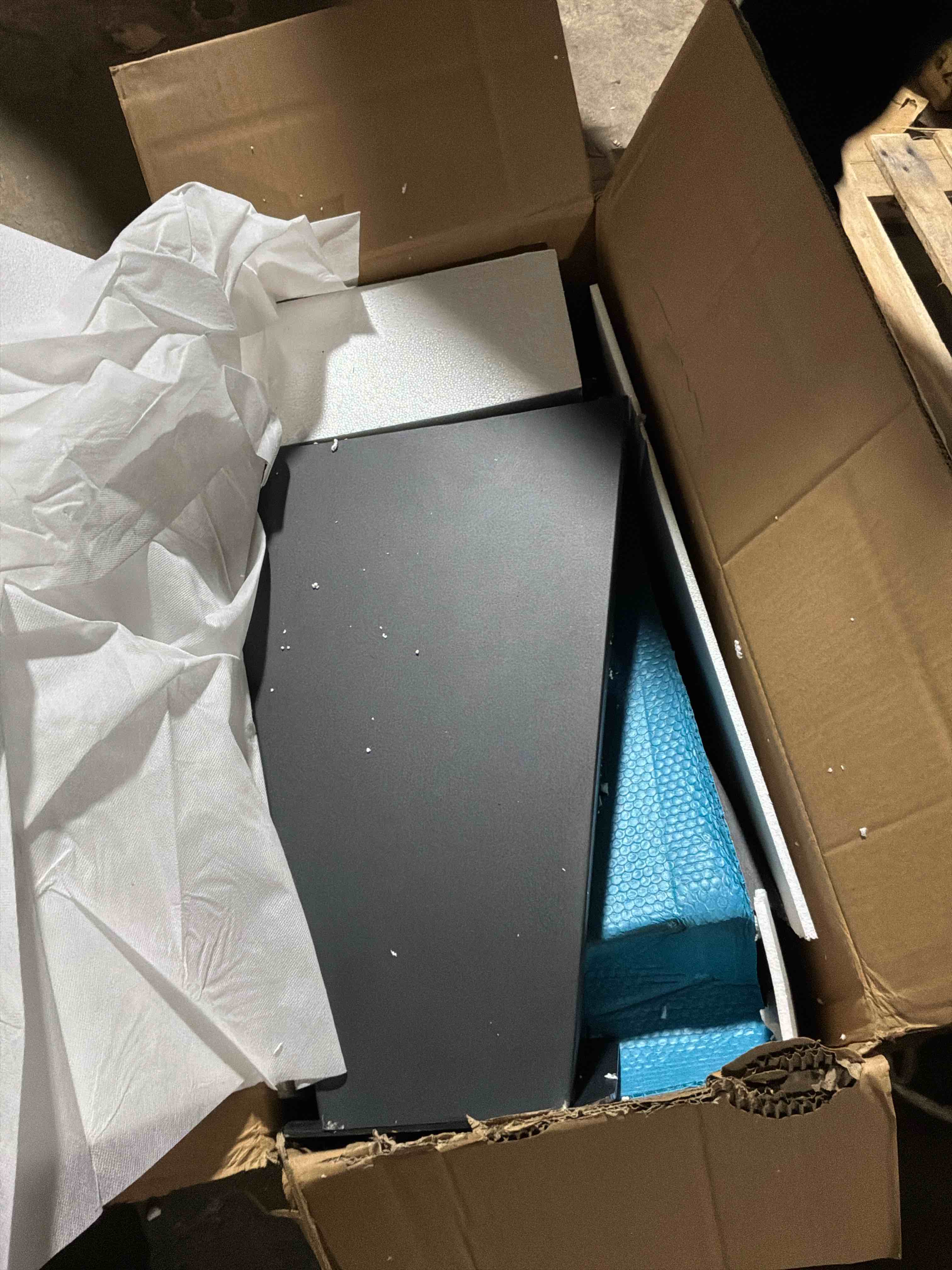 Condition photo showing As Is for 63'' to 94.5” Extendable Dining Table (incomplete base only)