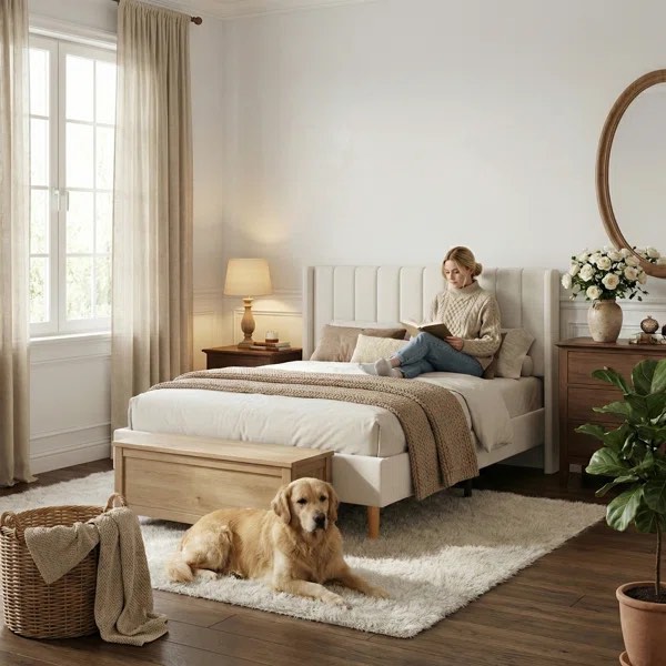 bed frame and upholstered