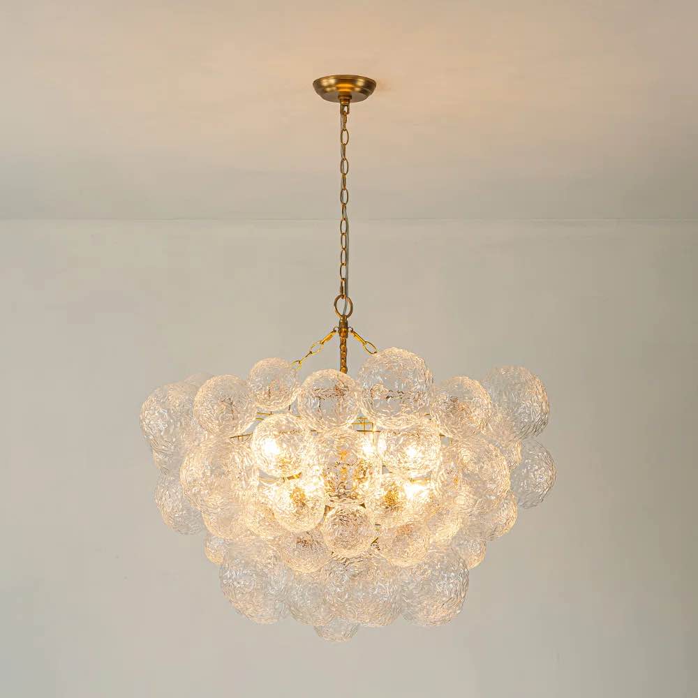 Condition photo showing Good Condition for erikson 8 - light water glass bubble chandelier