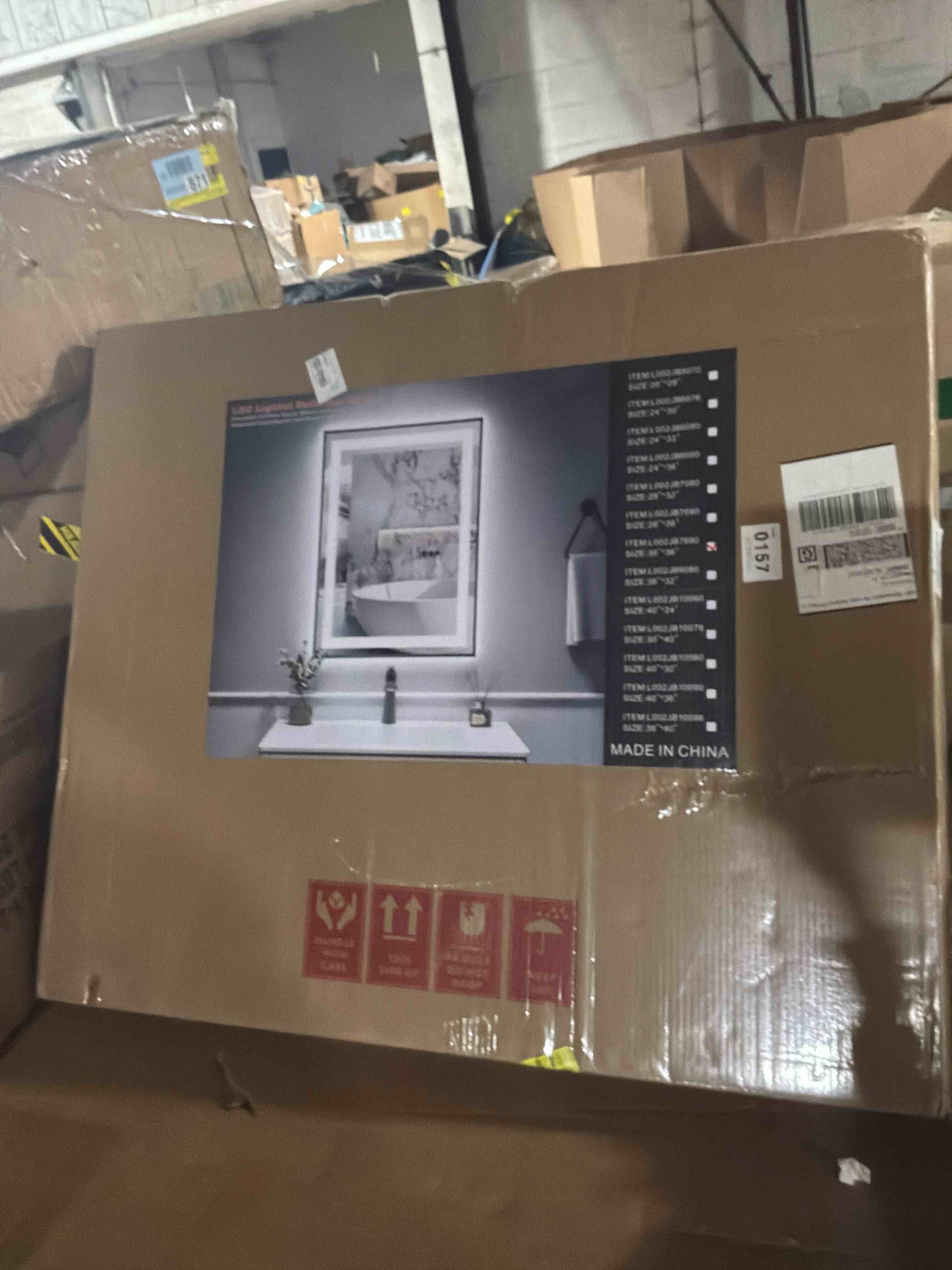 Condition photo showing New/Like New for aevar ul certified front & back led anti-fog tempered glass framed bathroom/vanity mirror with 3-year warranty