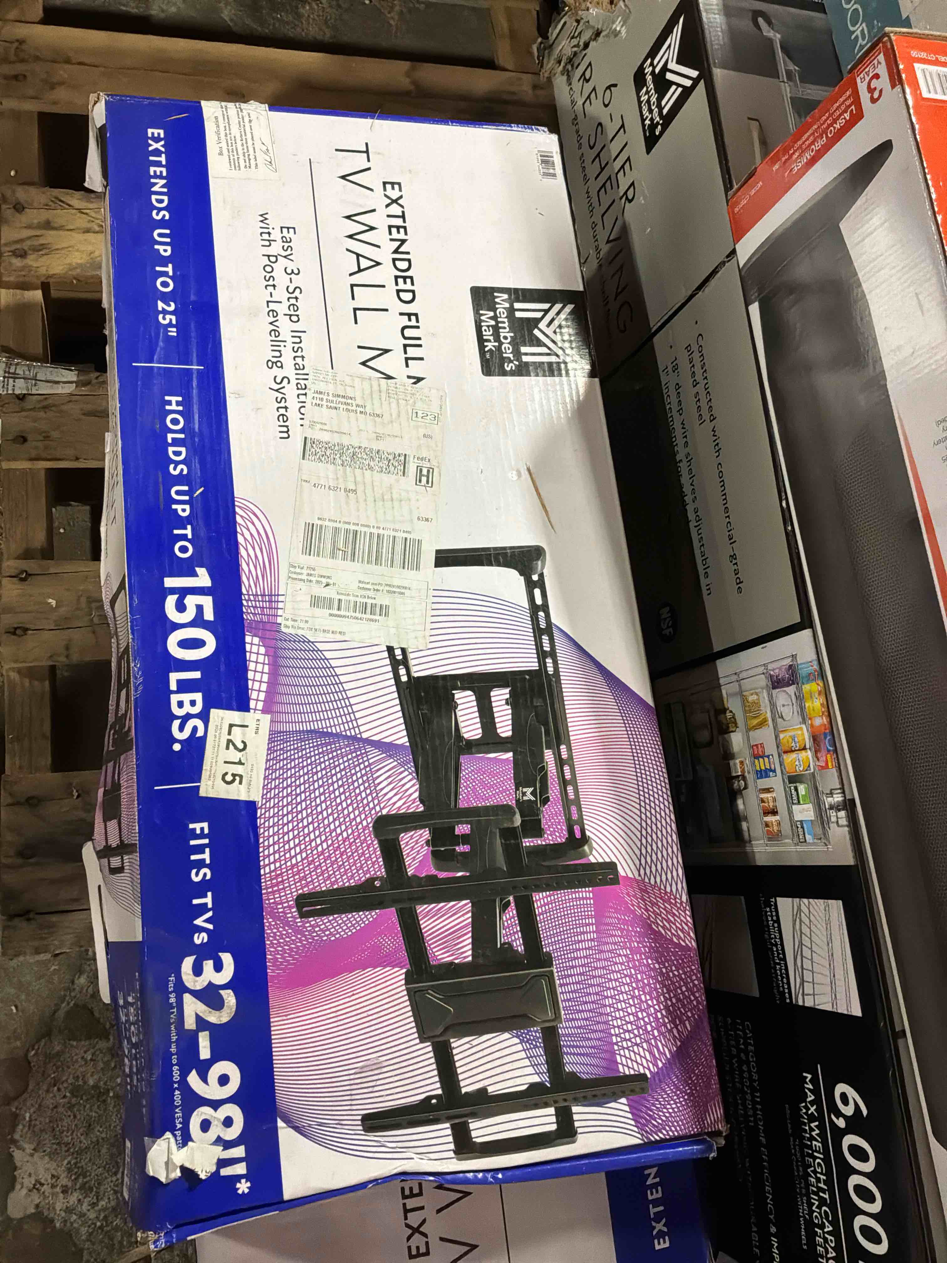 Condition photo showing New/Like New for member's mark full motion extended tv wall mount with articulating dual swivel arms for 32'-90' tvs