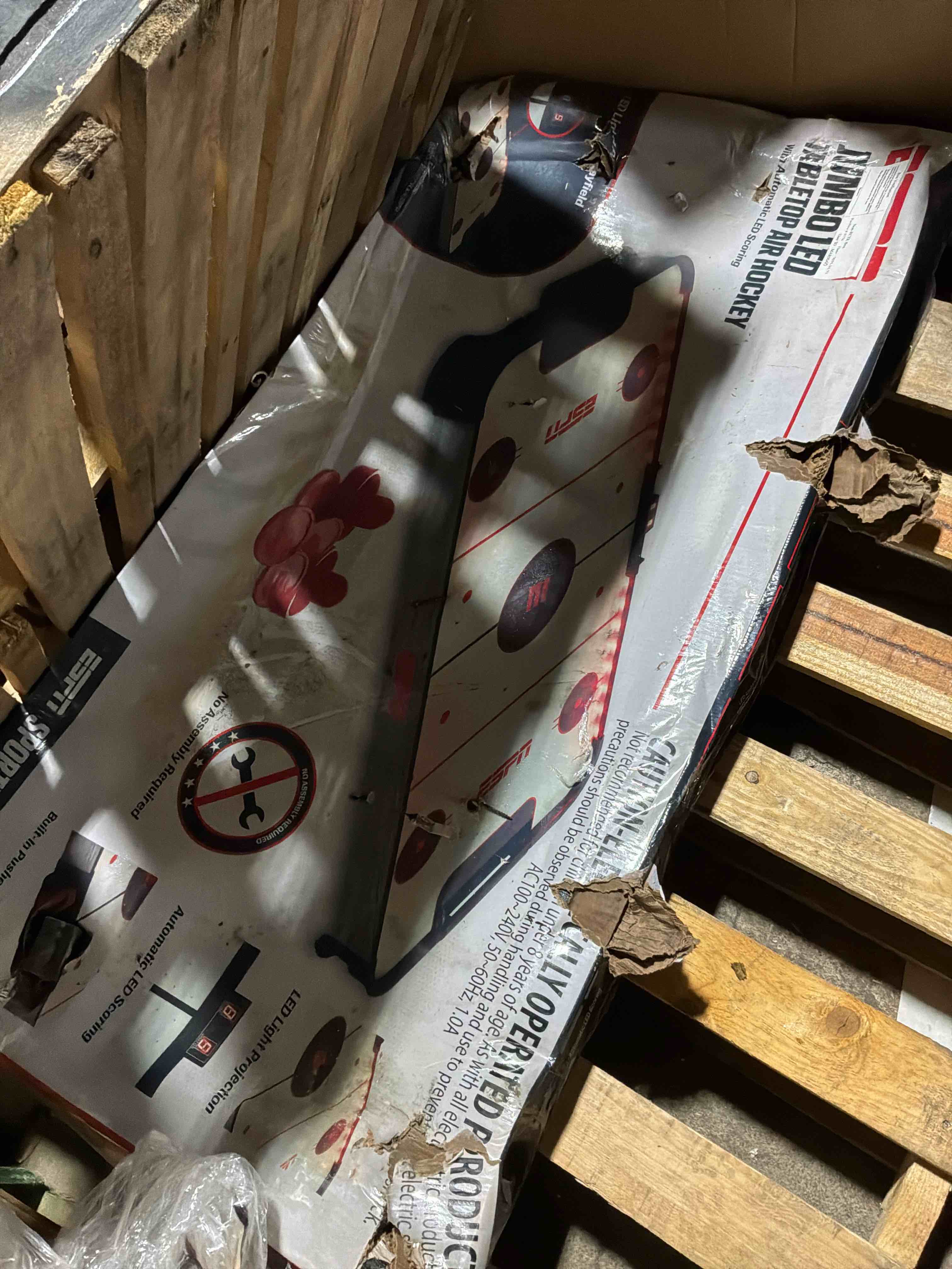Condition photo showing As Is for jumbo led tabletop air hockey