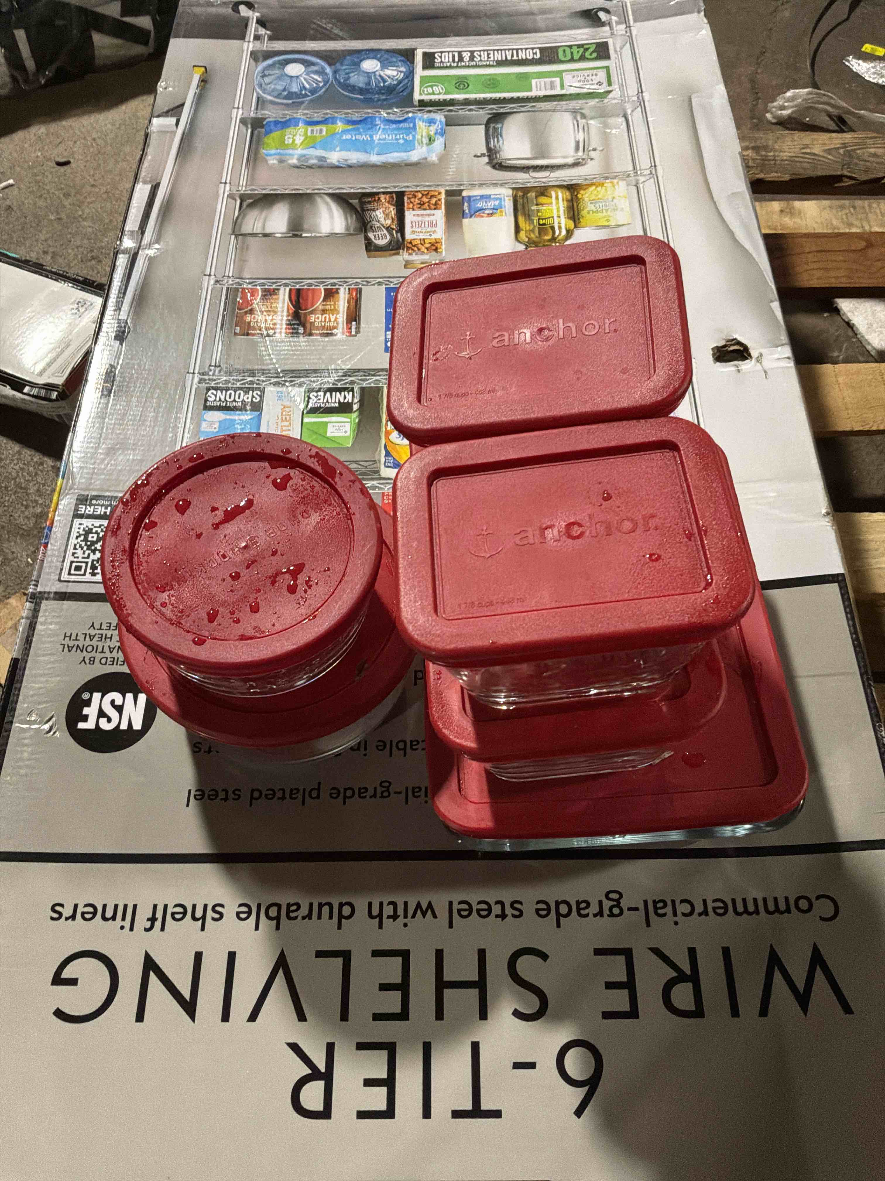 Condition photo showing Good Condition for anchor hocking 8 -pack multisize glass bpa-free reusable food storage container set with lid