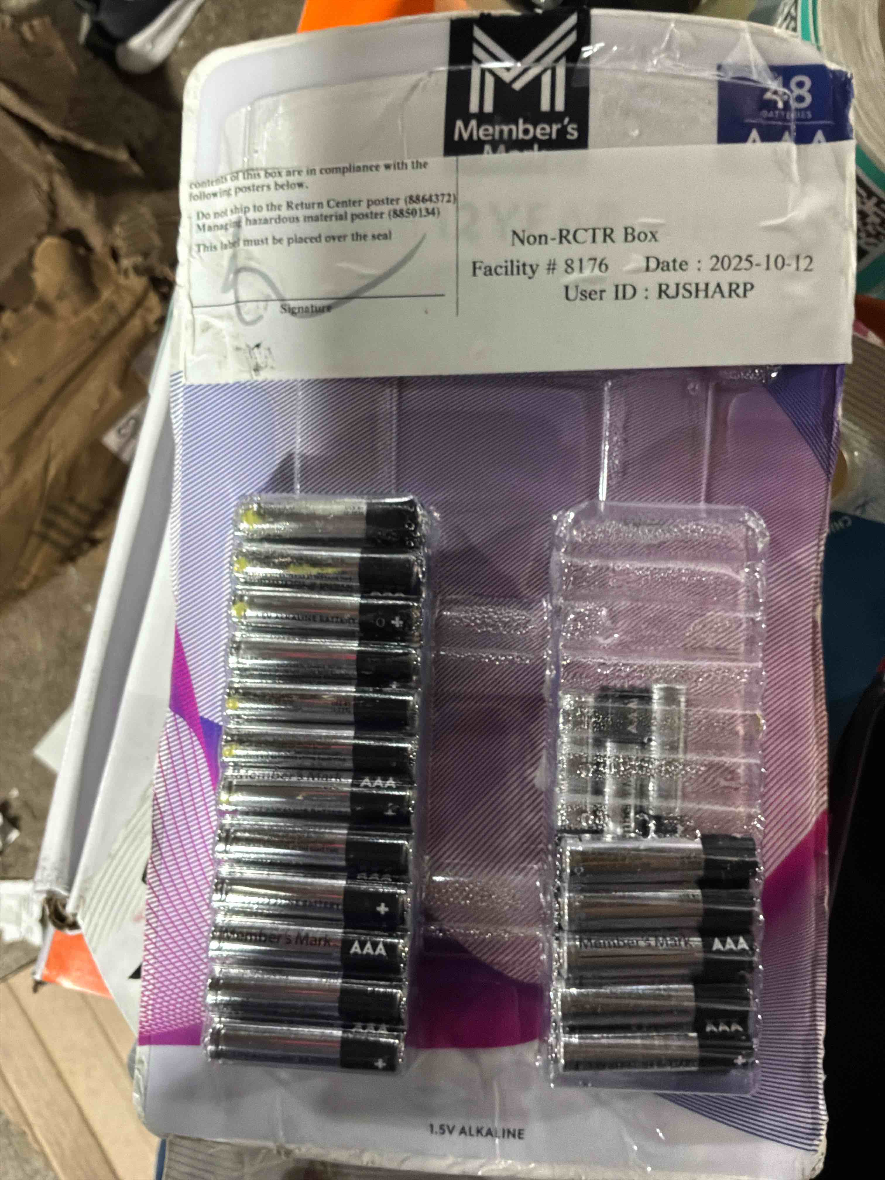 Condition photo showing Good Condition for member's mark aaa alkaline batteries, 48 pk.
