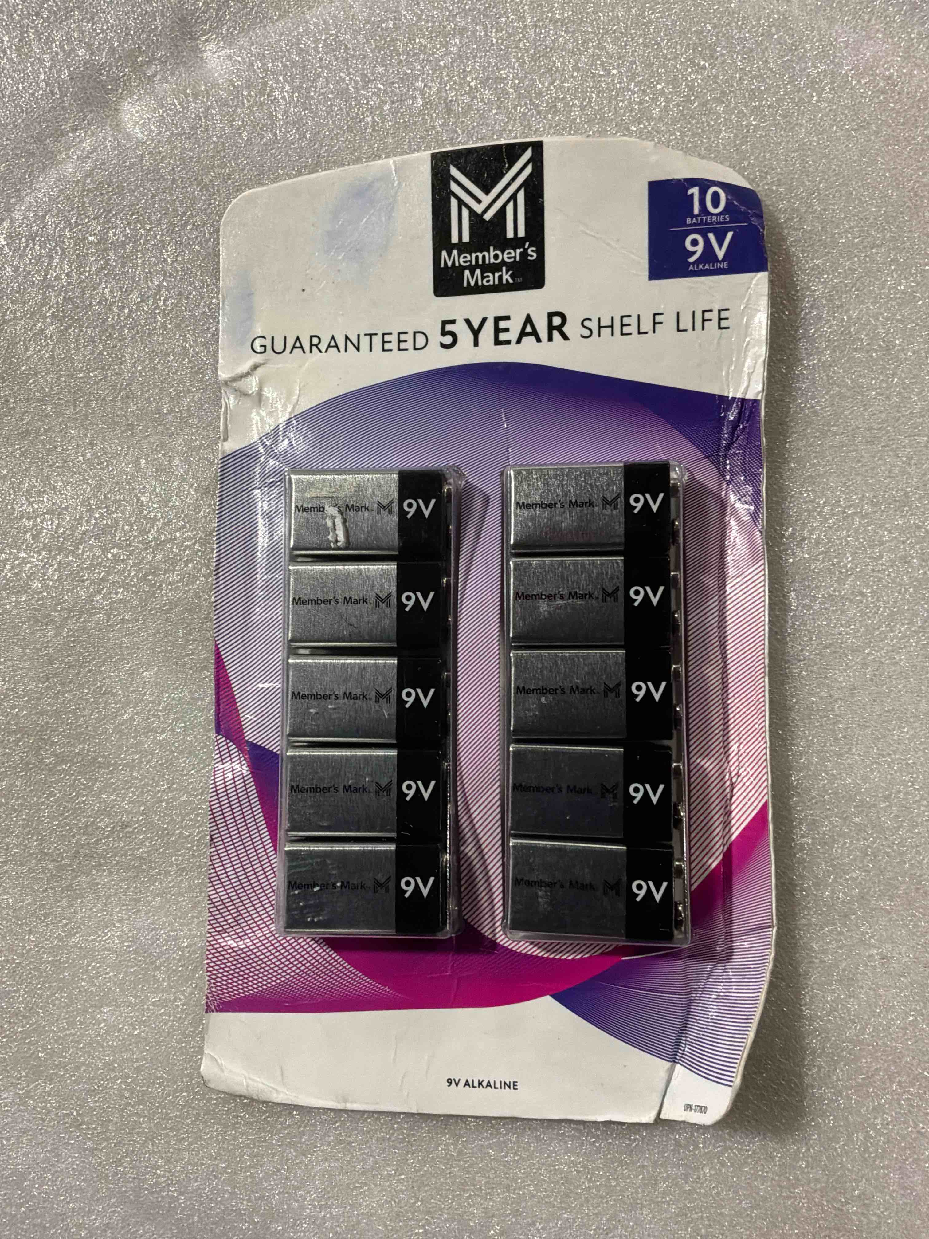 Condition photo showing Good Condition for member's mark alkaline 9v batteries, 10 pack