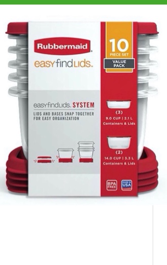 Rubbermaid Easy Find Lids Food Storage Containers, 8 Piece Set