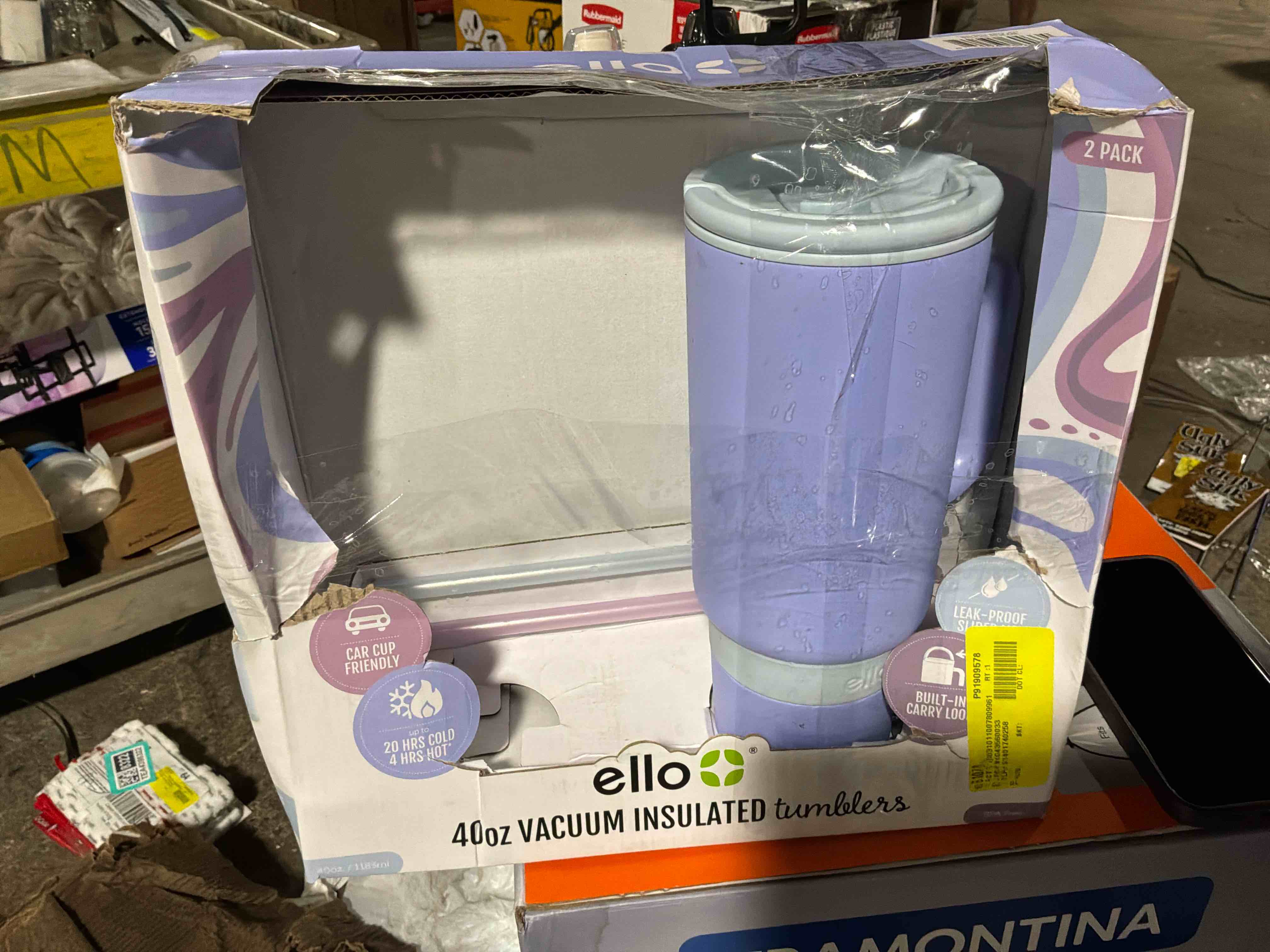 Condition photo showing New/Like New for ello port 40-oz. stainless steel tumbler with handle, assorted colors