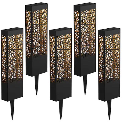 30 lumen solar bollard path light set warm white + 7 color changing, set of 3