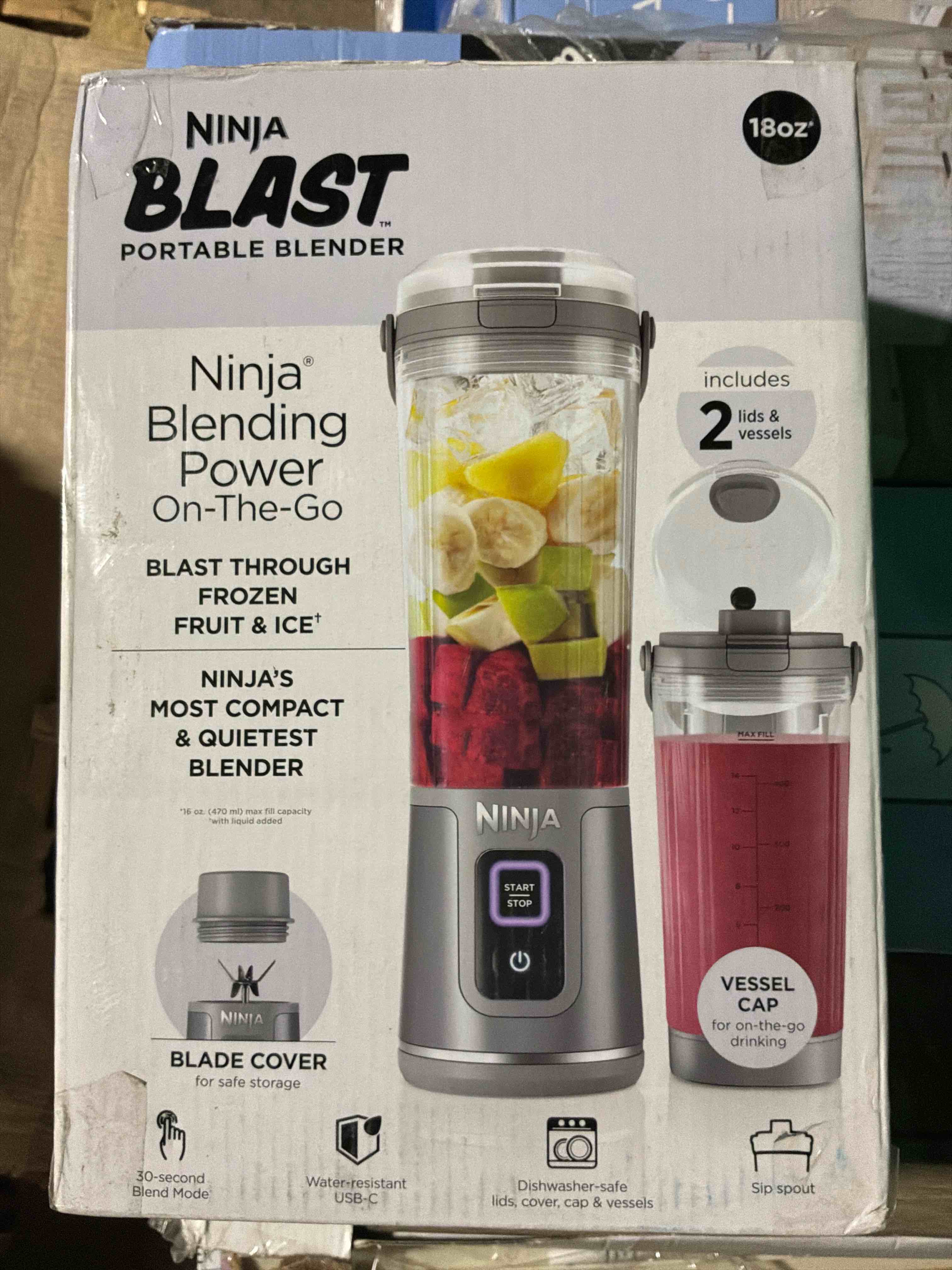 Condition photo showing New/Like New for ninja blast™ 18oz. portable blender & accessories