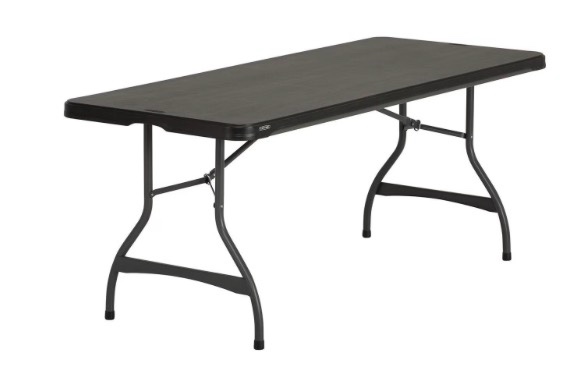 lifetime 6' commercial grade stacking folding table, assorted colors