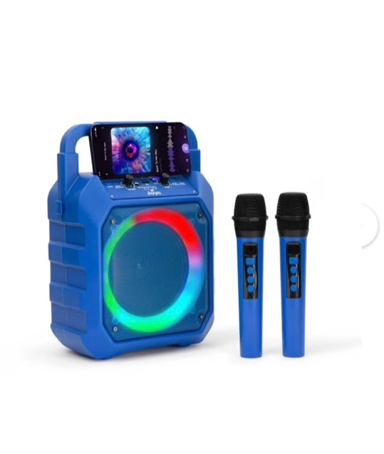 joyc mic drop karaoke machine with 2 wireless mics & rgb lights, choose color