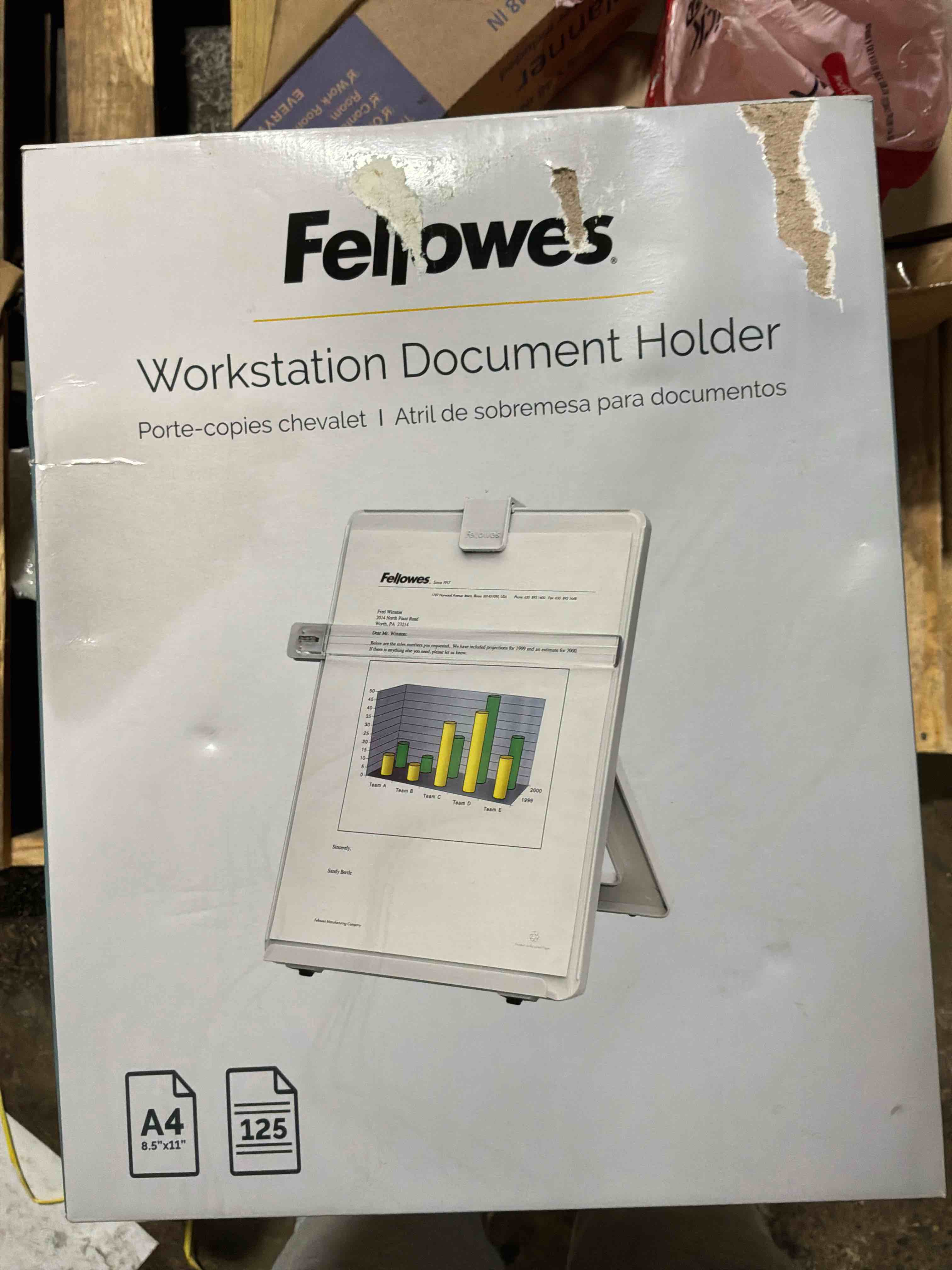 Condition photo showing New/Like New for fellowes mfg. co. non-magnetic desktop copyholder