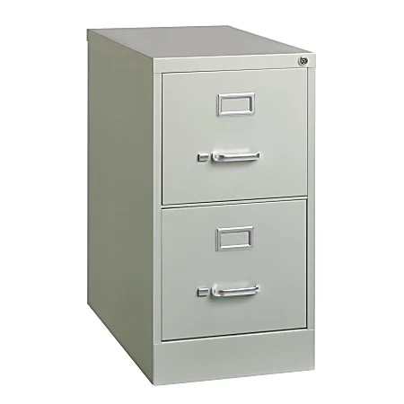 WorkPro® 26-1/2"D Vertical 2-Drawer Letter-Size File Cabinet, Light Gray