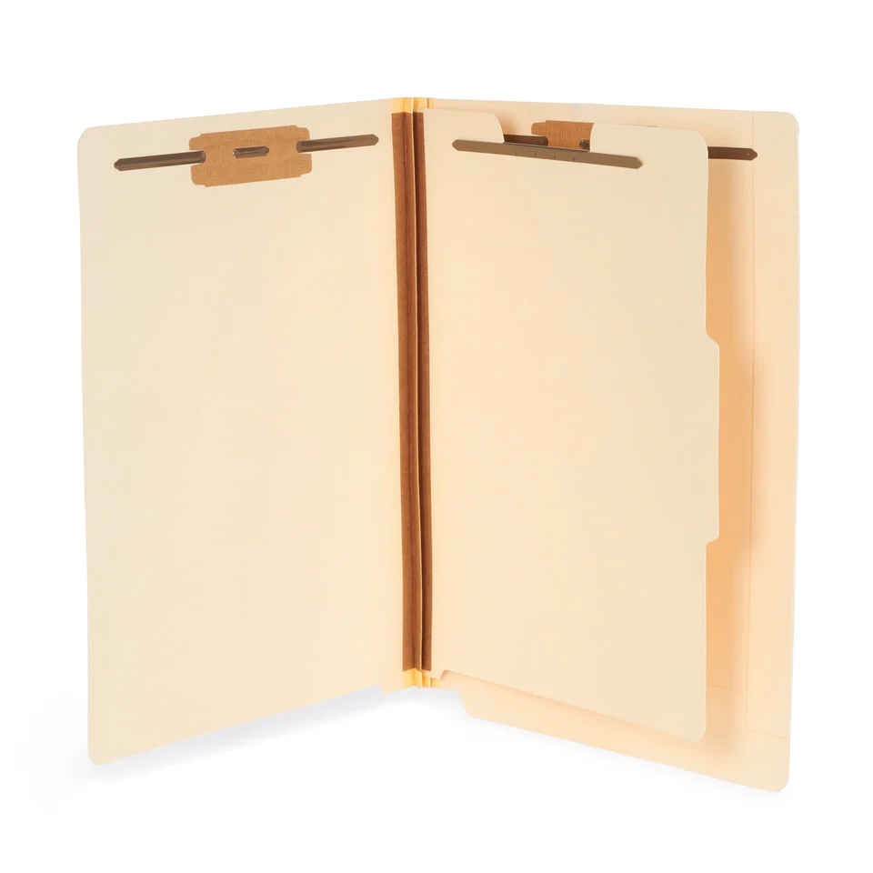 Blue Summit End Tab Fastener Folder, 1 Divider and 4 Fasteners, Letter Size, Manila – 200 Folders