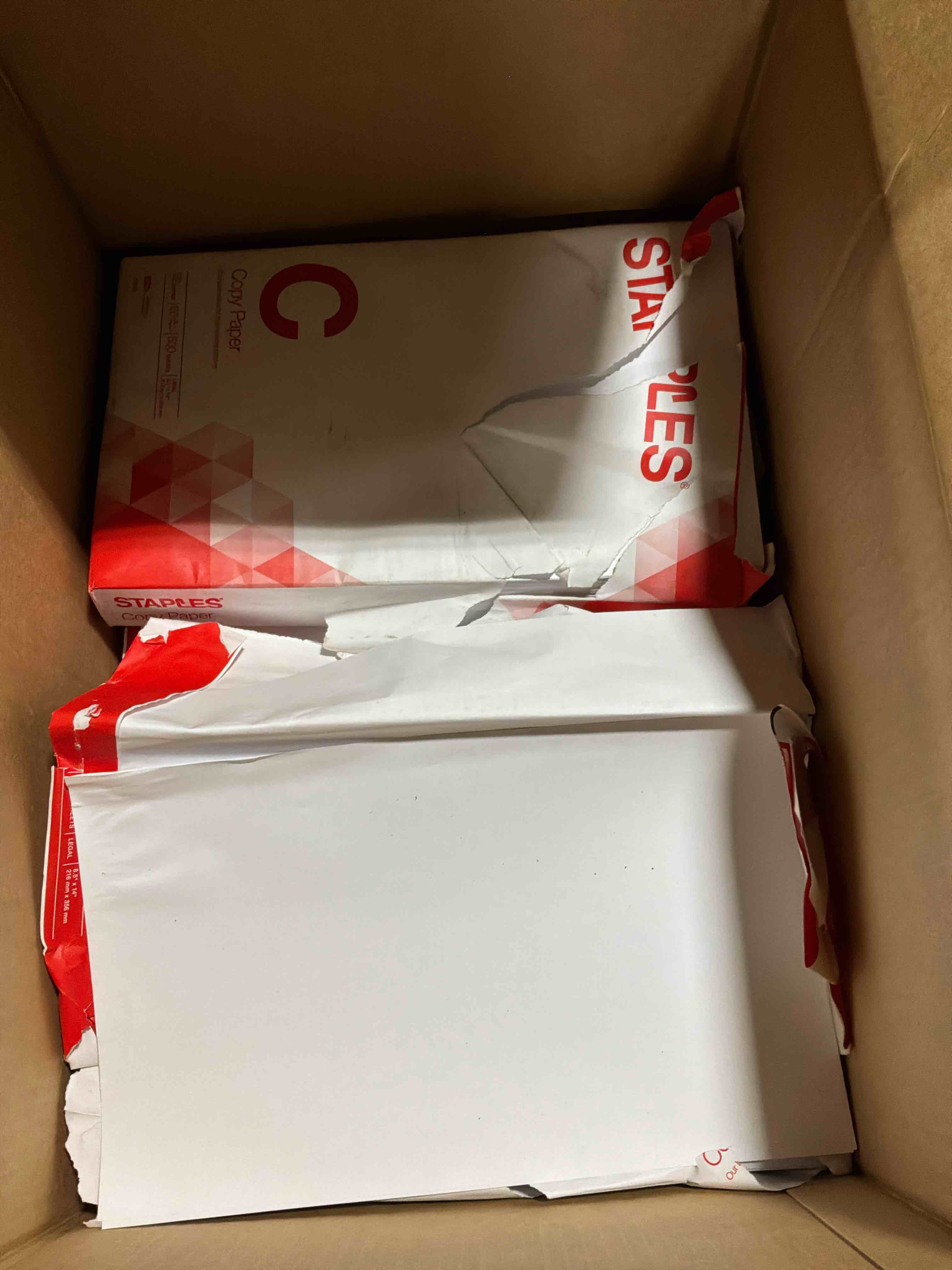 staples copy paper, 8 1/2" x 14", ream