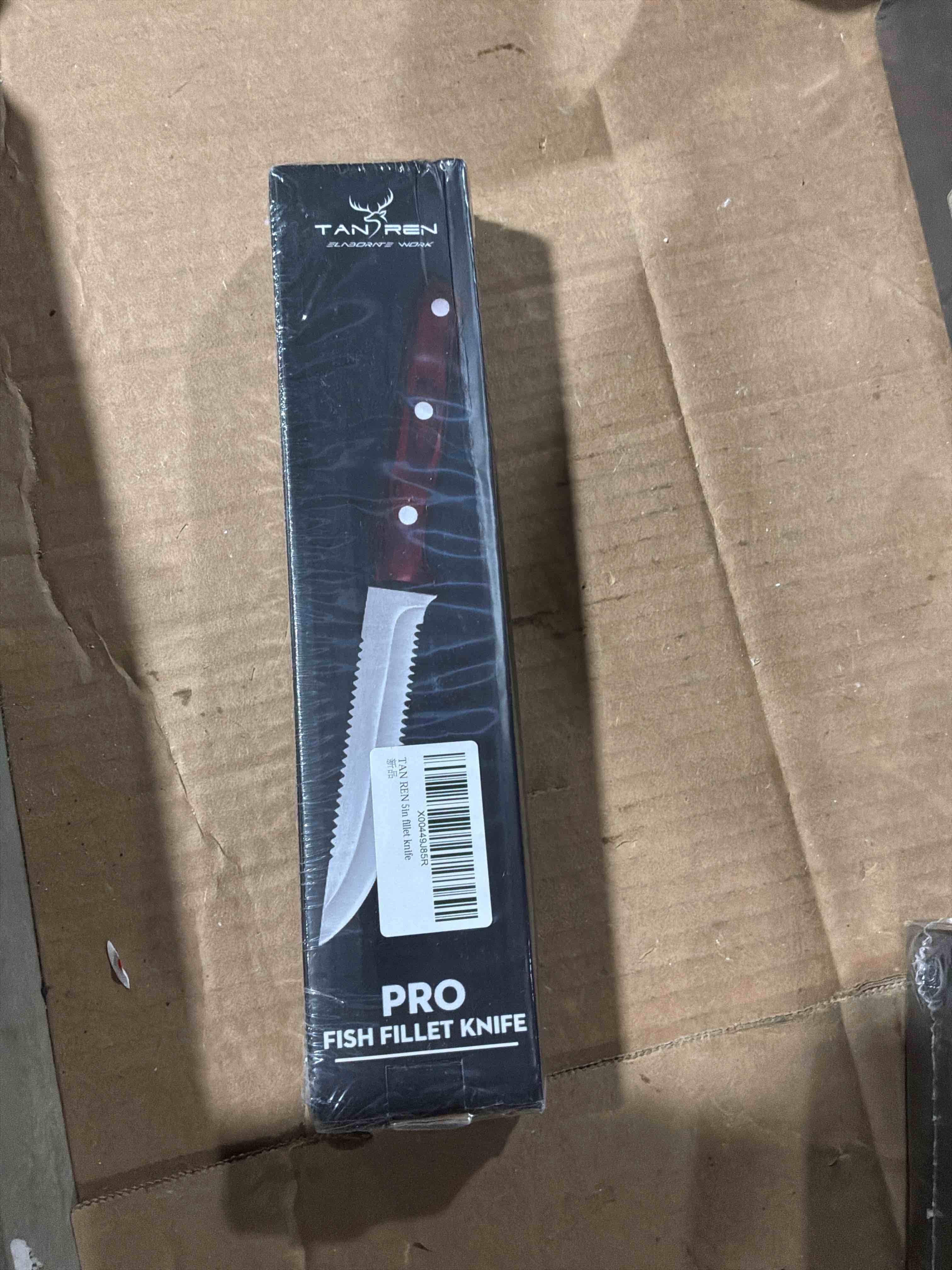 TAN REN Fishing Bait Knife, 5 inch Fillet Knife for Filleting and Boning, Bait Knife Saltwater with Sheath, Professional Fish Knife Cutting Bait, Father's Day Gift