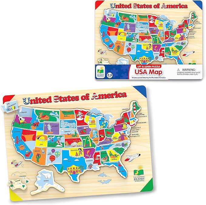 Condition photo showing New/Like New for The Learning Journey Lift & Learn Puzzle - USA Map Puzzle for Kids - Preschool Toys & Gifts for Boys & Girls Ages 3 and Up - United States Puzzle for Kids - Award Winning Toys