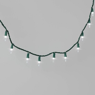 100ct led smooth mini christmas string lights warm white with green wire - wondershop™