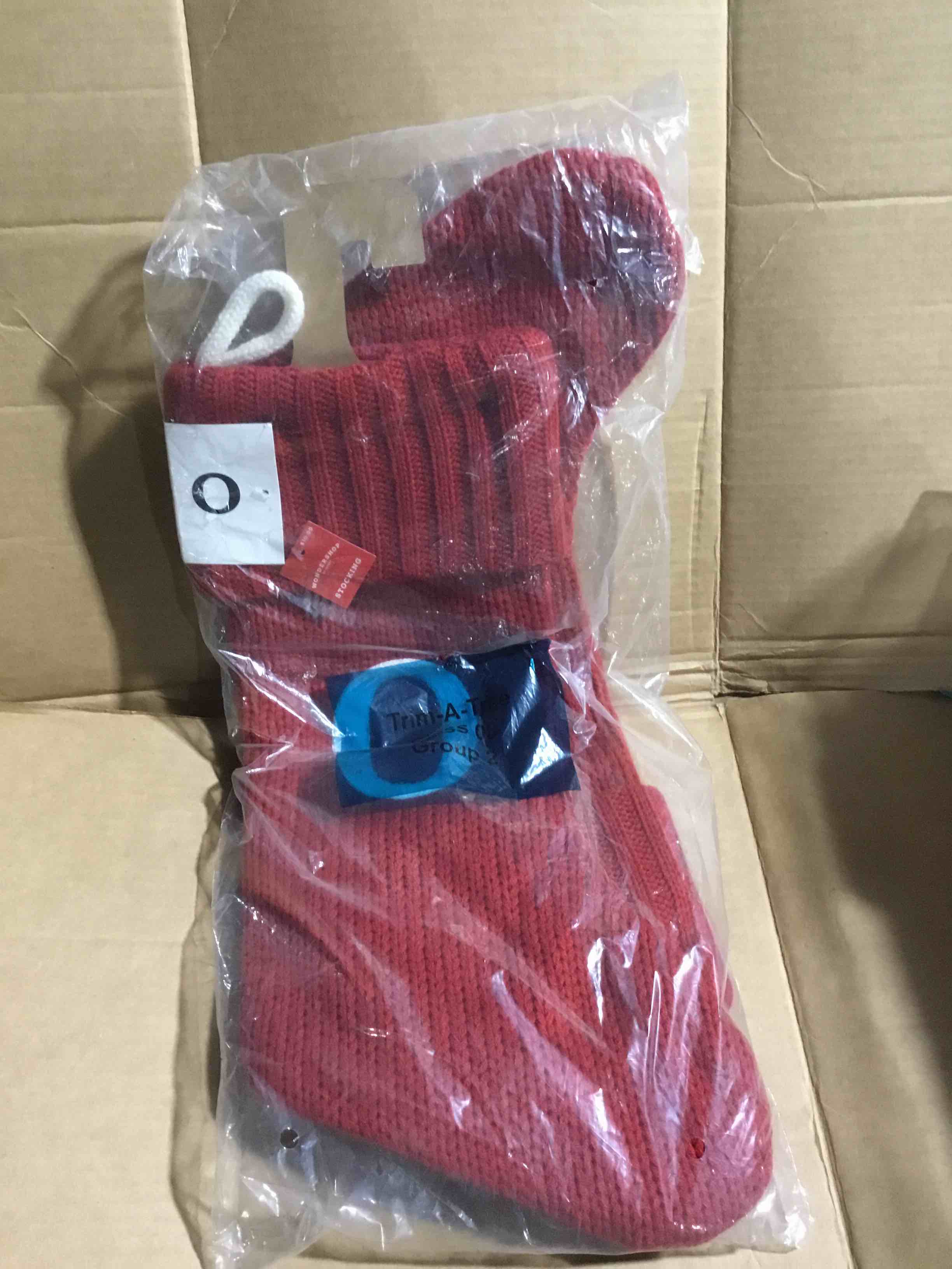 Condition photo showing New/Like New for 3 Pack Knit Monogram Christmas Stocking Red O - Wondershop™: 20" Festive Holiday Decor