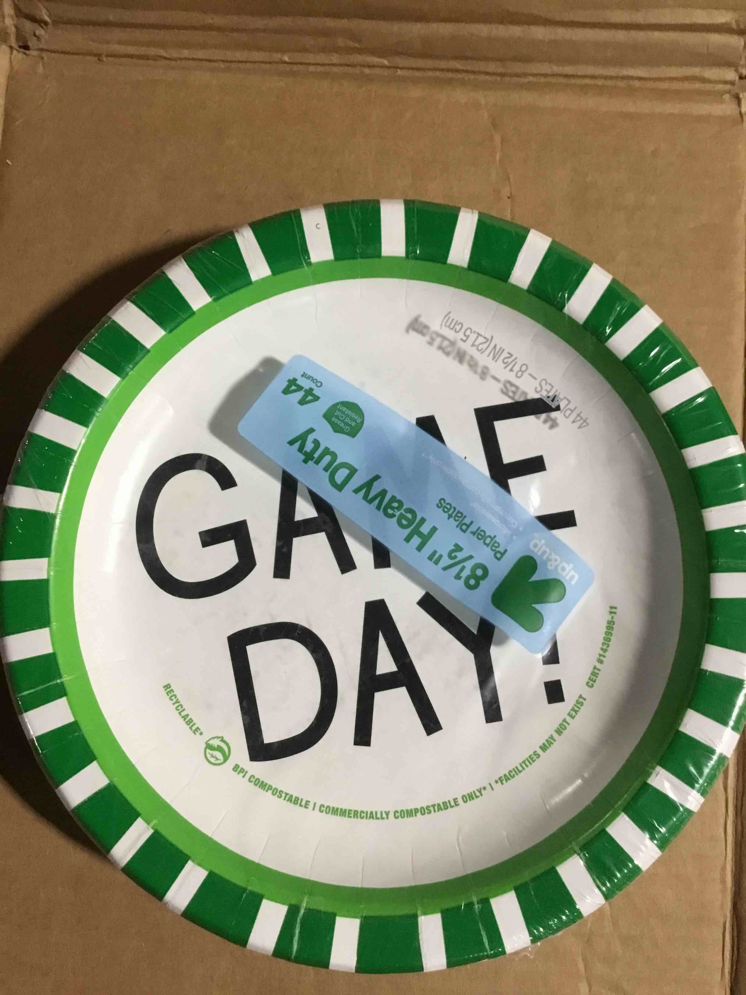 3 pack disposable dinnerware paper plates 8.5" - game day - 44ct - up&up™