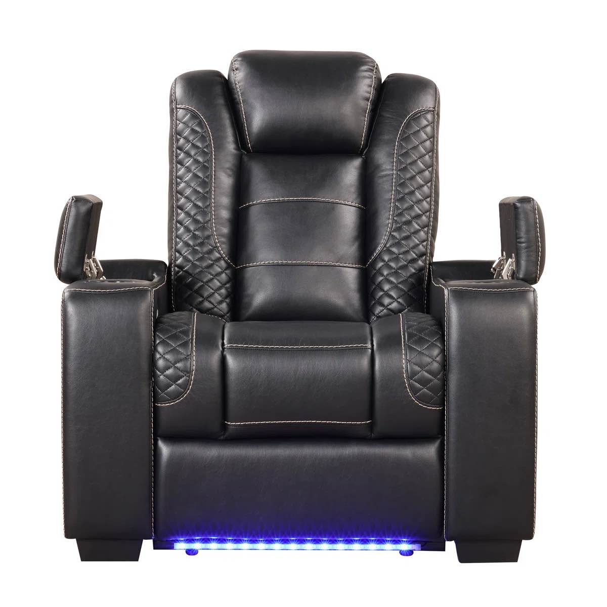 40” power recliner cave home theater chair with adjustable headrest usb led 