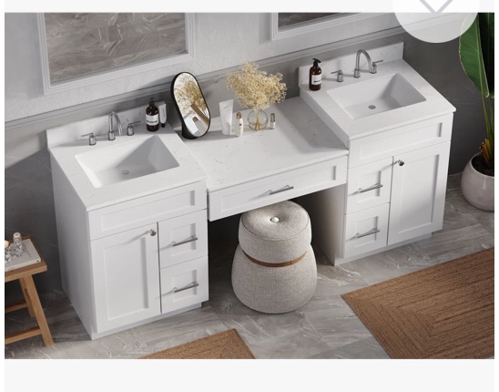 78” double bathroom vanity with carrara quartz top 