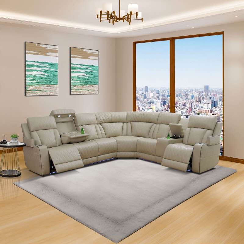 3 piece vegan leather power reclining room sofá