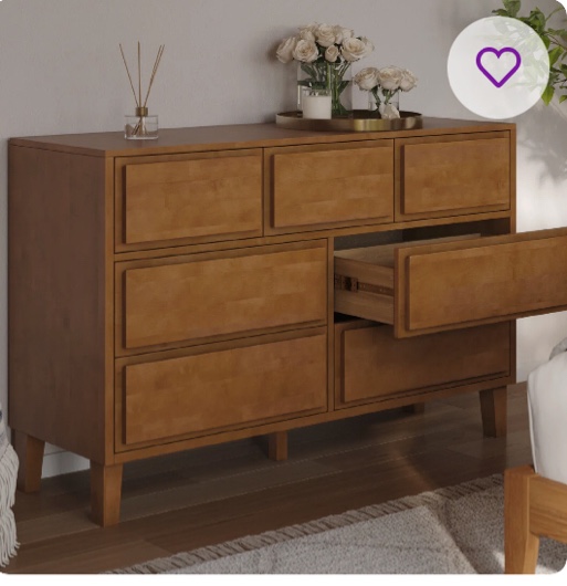 ariana 55.8 w solid wood 7 drawer dresser