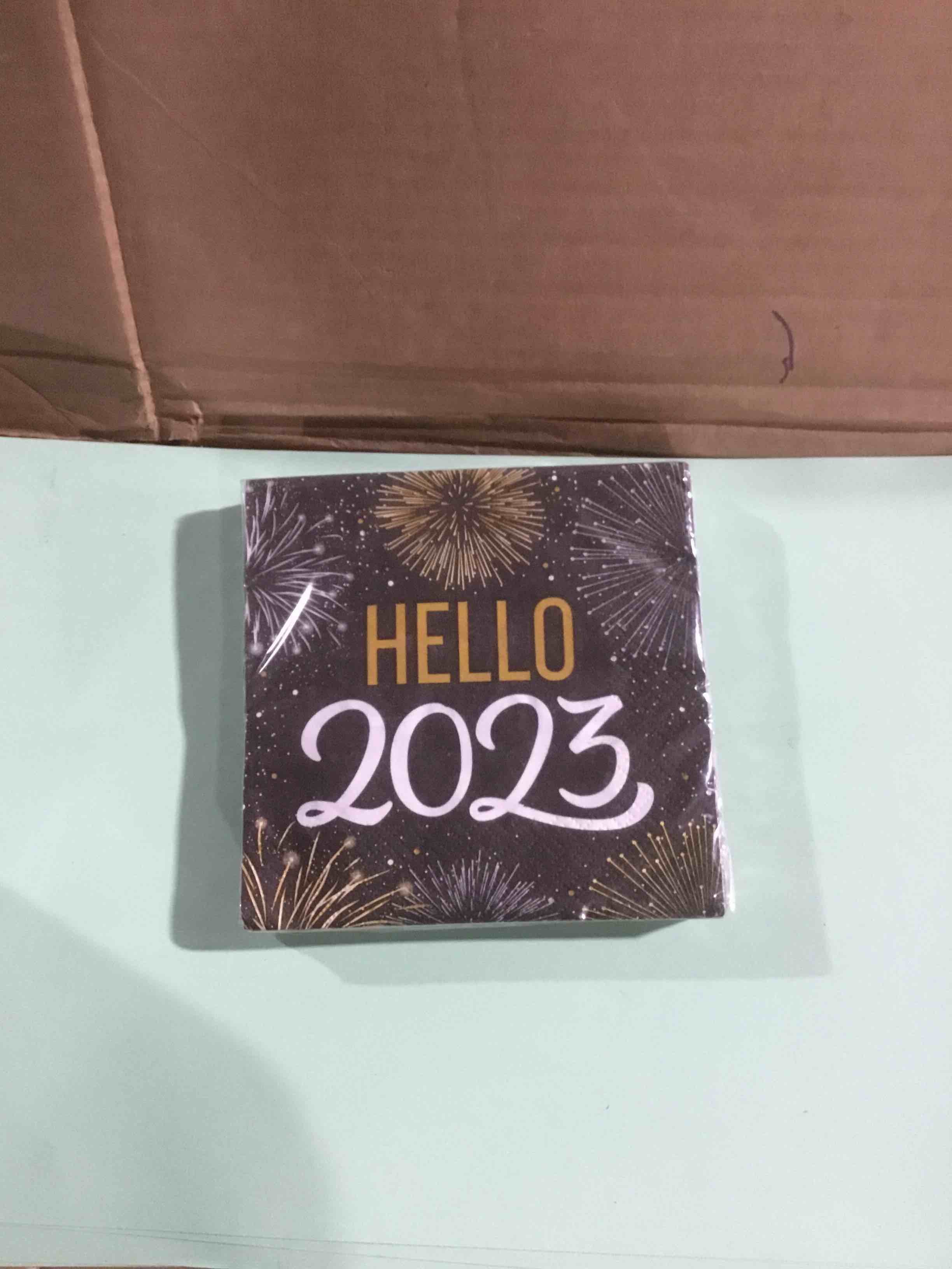 Condition photo showing New/Like New for Box of 53 Hello 2023&2024 Paper Beverage Napkins 16 Per Pack