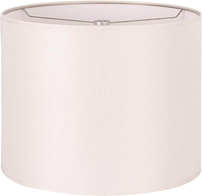 wellmet 14"x14"x11" assembly required lampshade for table lamp, bedside lamp, floor lamp, fabric drum lampshade classic modern style, spider fitter, cream white visit the wellmet store