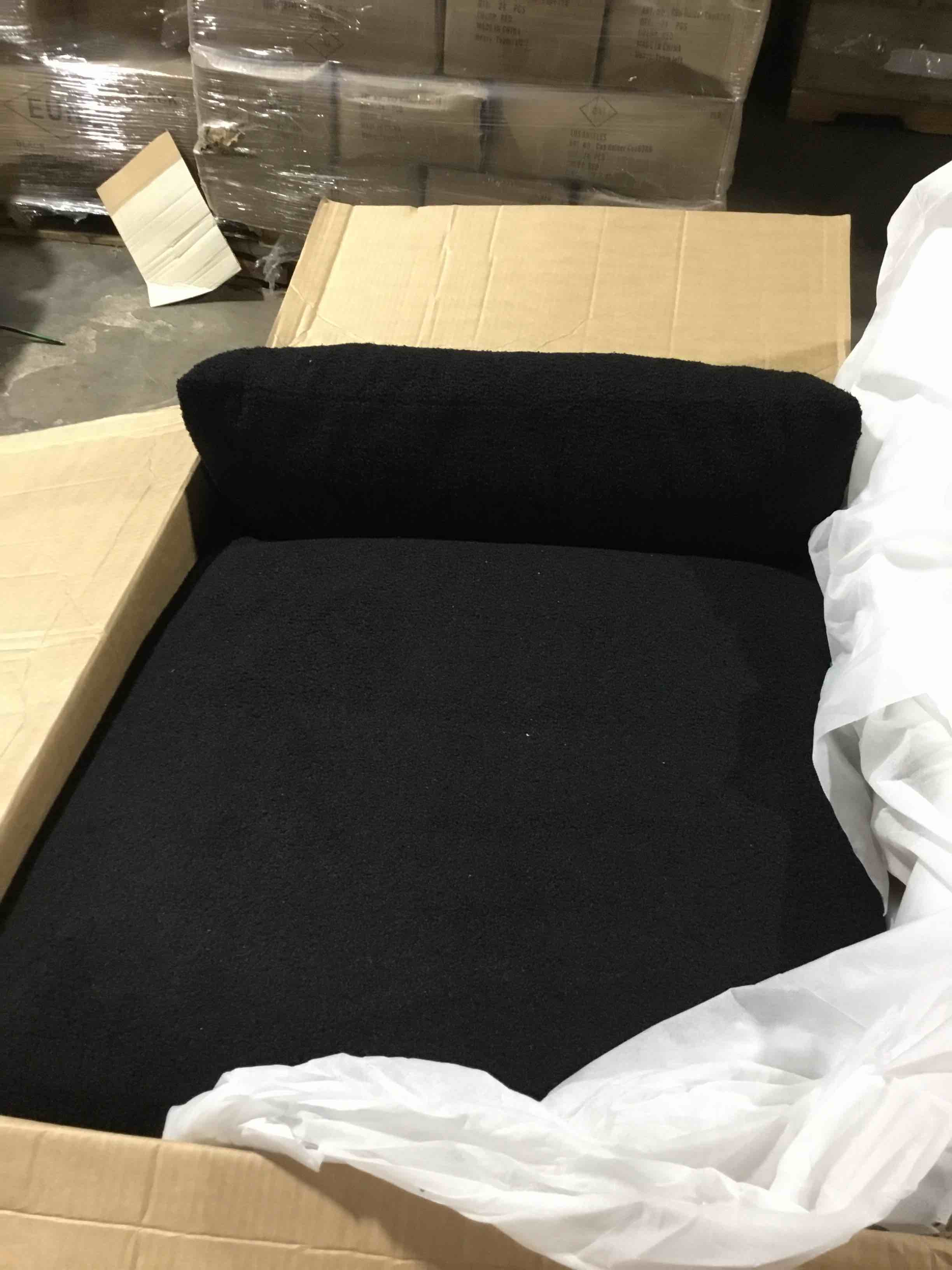 Condition photo showing New/Like New for Modern Sectional Linen Cloud Couch for Living Room Armless Modular Filled-Down Sofas,Detachable Couch Cushion Covers,Cozy Feather Down Sofa for Apartment Black