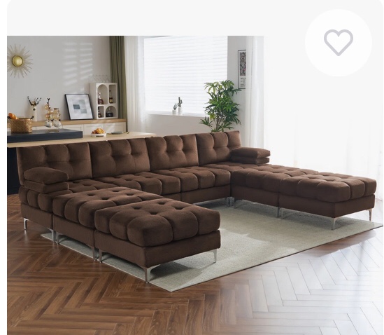 Modular Sectional Couch 124inch ( Incomplete)