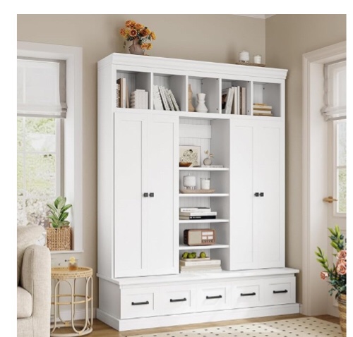 Modern hall Tree With Bench 5 Drawers