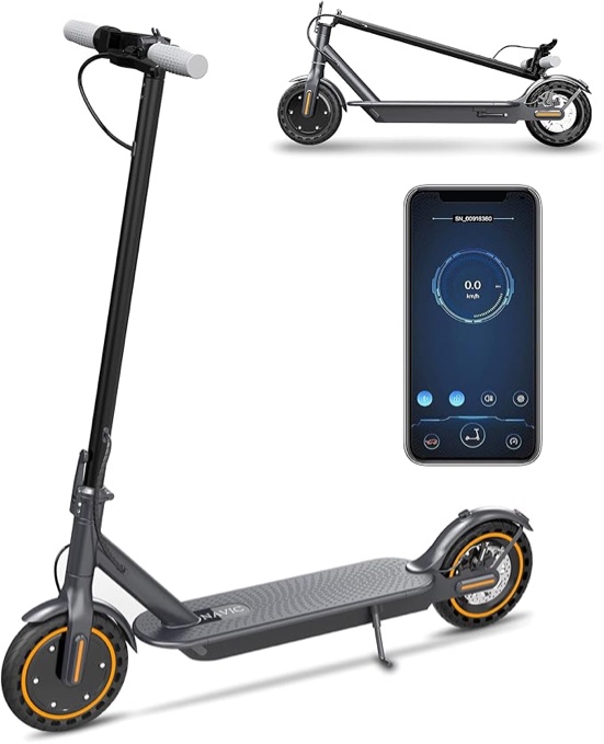 NAVIC T5 Electric Scooter, Up to 19 Miles Range, 19 Mph Folding Commute Electric Scooter for Adults with 8.5" Solid Tires, Dual Braking System and App Control