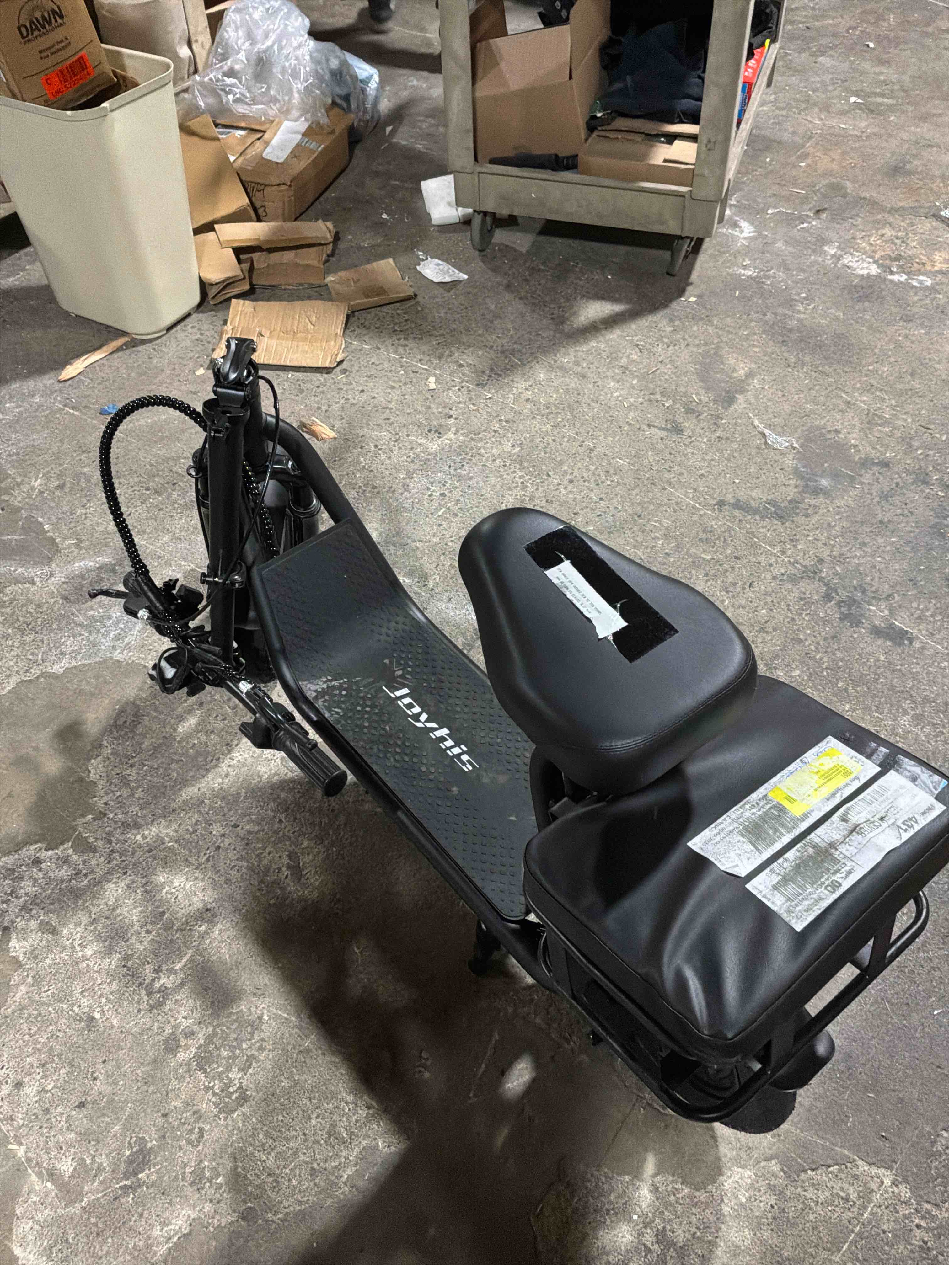 Condition photo showing Good Condition for JH1PRO Electric Bike with Adujustable Seat and Carry Basket for Adult, Max 14miles Range, 15.5-21MPH Speed Power by 500W Motor, Comfortable 14" Pneumatic Tire and Wider Deck & Height