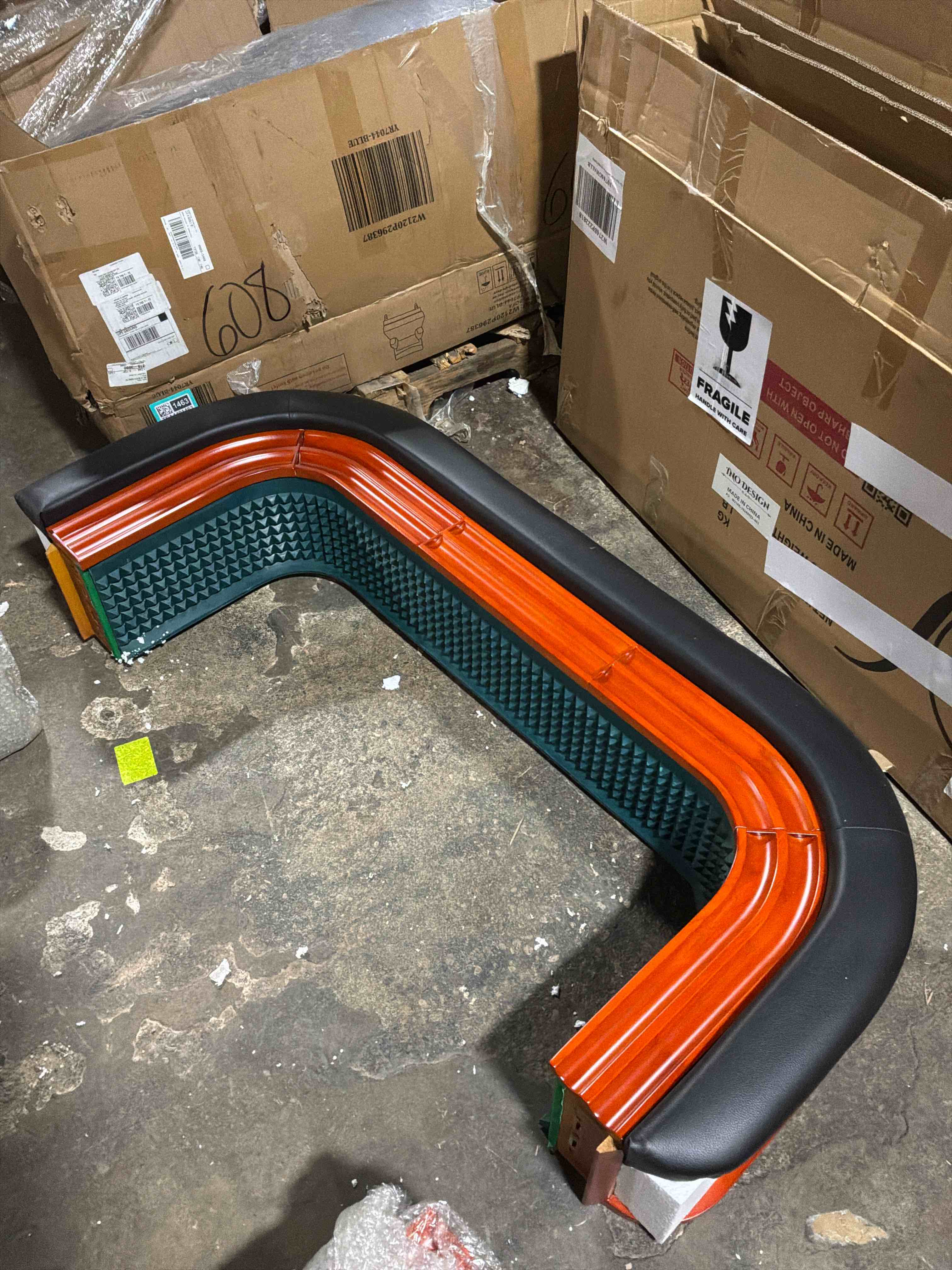 Condition photo showing New/Like New for Craps Table 93 inches Deluxe with Diamond Pyramid Bumper Rubber for Casino Dice Games Green Felt