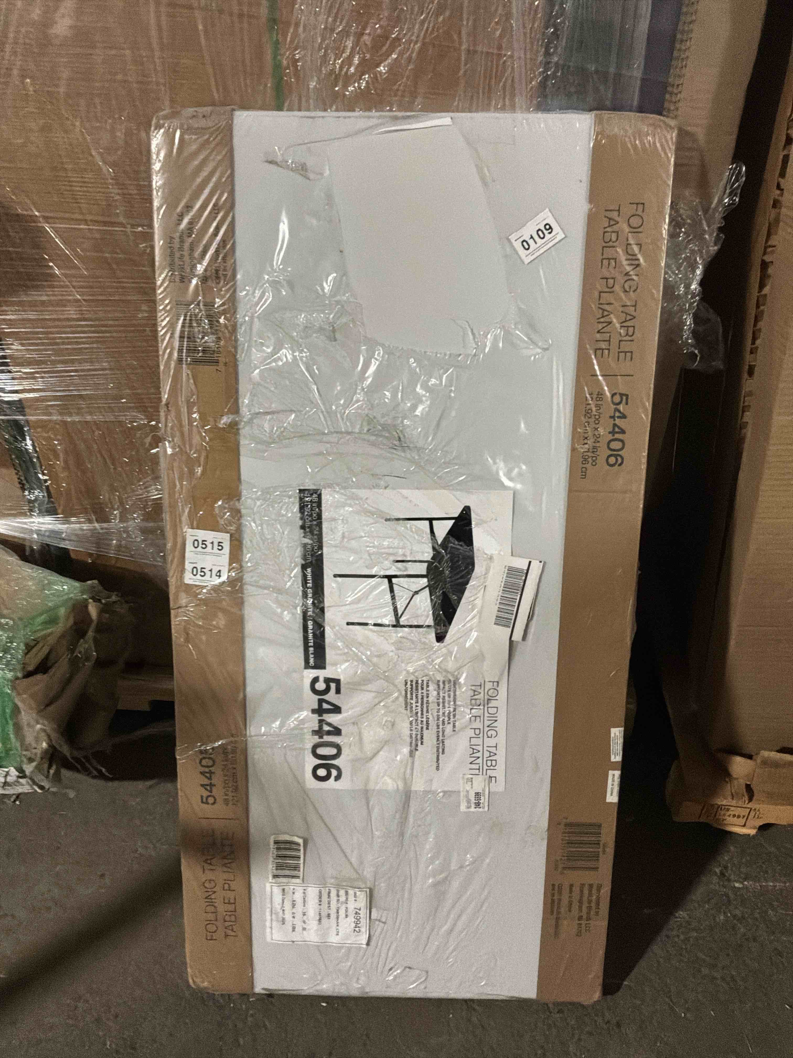 Condition photo showing New/Like New for Quill Brand Folding Table, 48L x 24W, Gray Granite (79203/54406), Grey