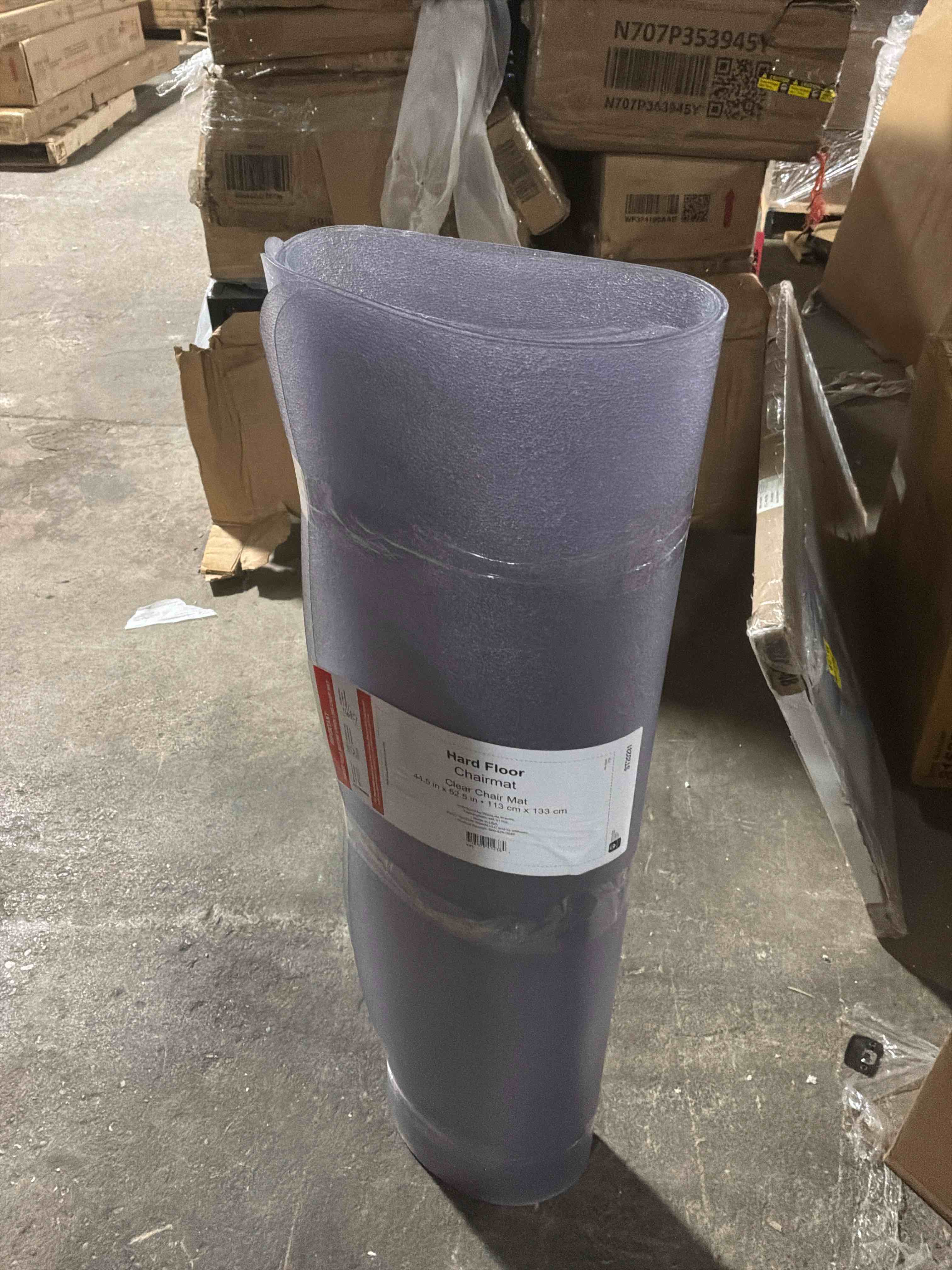 Condition photo showing New/Like New for Pack of 3 Hard Floor Chairmat Clear Chair Mat 44.5in x 52.5 in . 113 cm x 133 cm