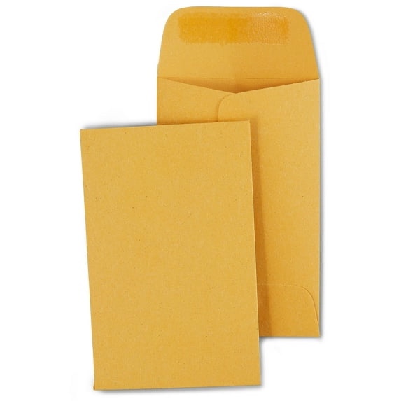 No 3 . Staples Gummed Envelopes 2.5 in x 4.25in 6.4 cm x 10.8cm