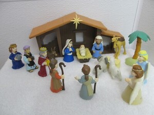 nativity set children?s 17 pieces tales of glory plastic nativity play set w/box