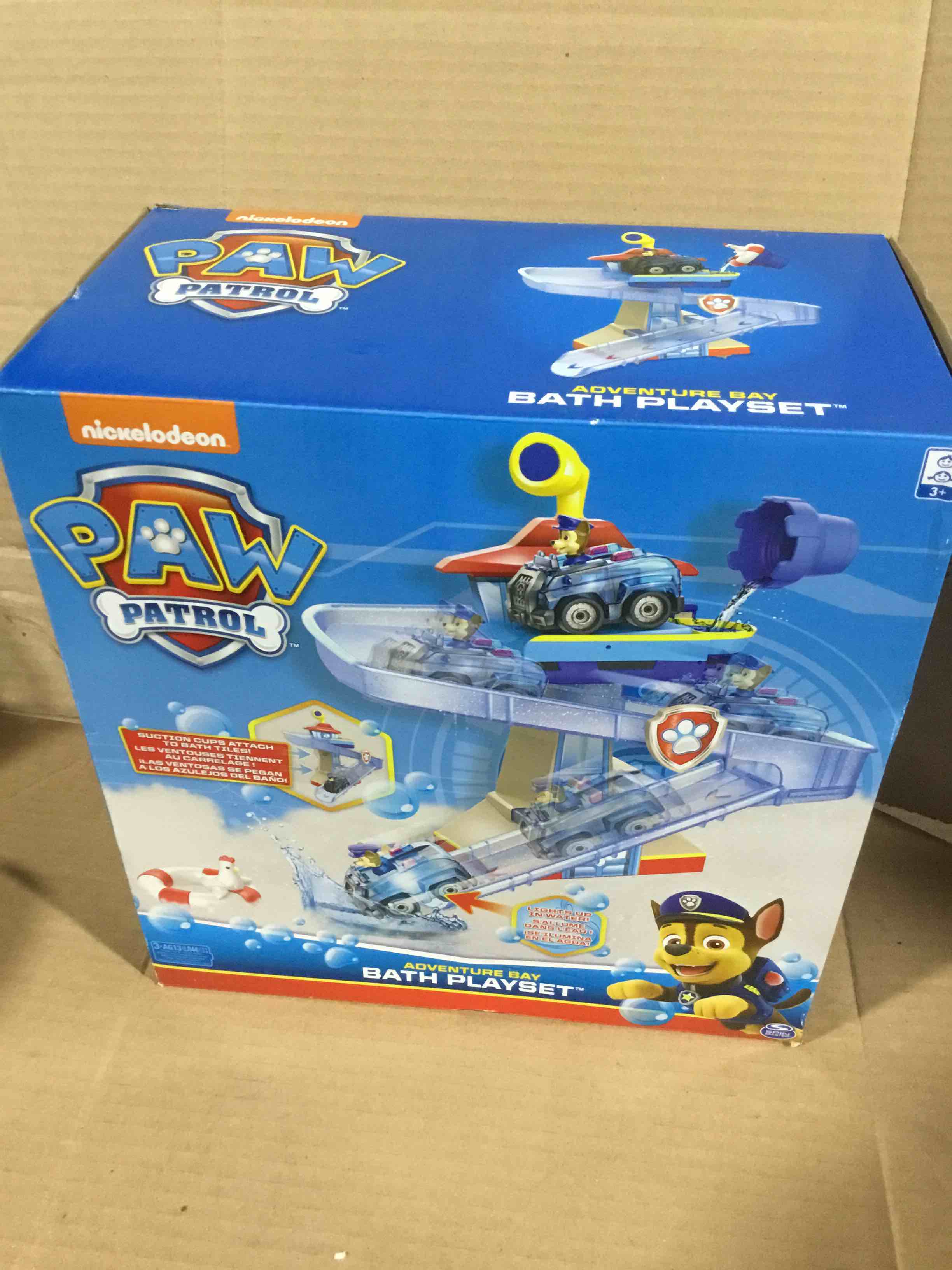 Condition photo showing New/Like New for PAW Patrol, Adventure Bay Bath Playset with Light-up Chase Vehicle, Bath Toy for Kids Aged 3 and up