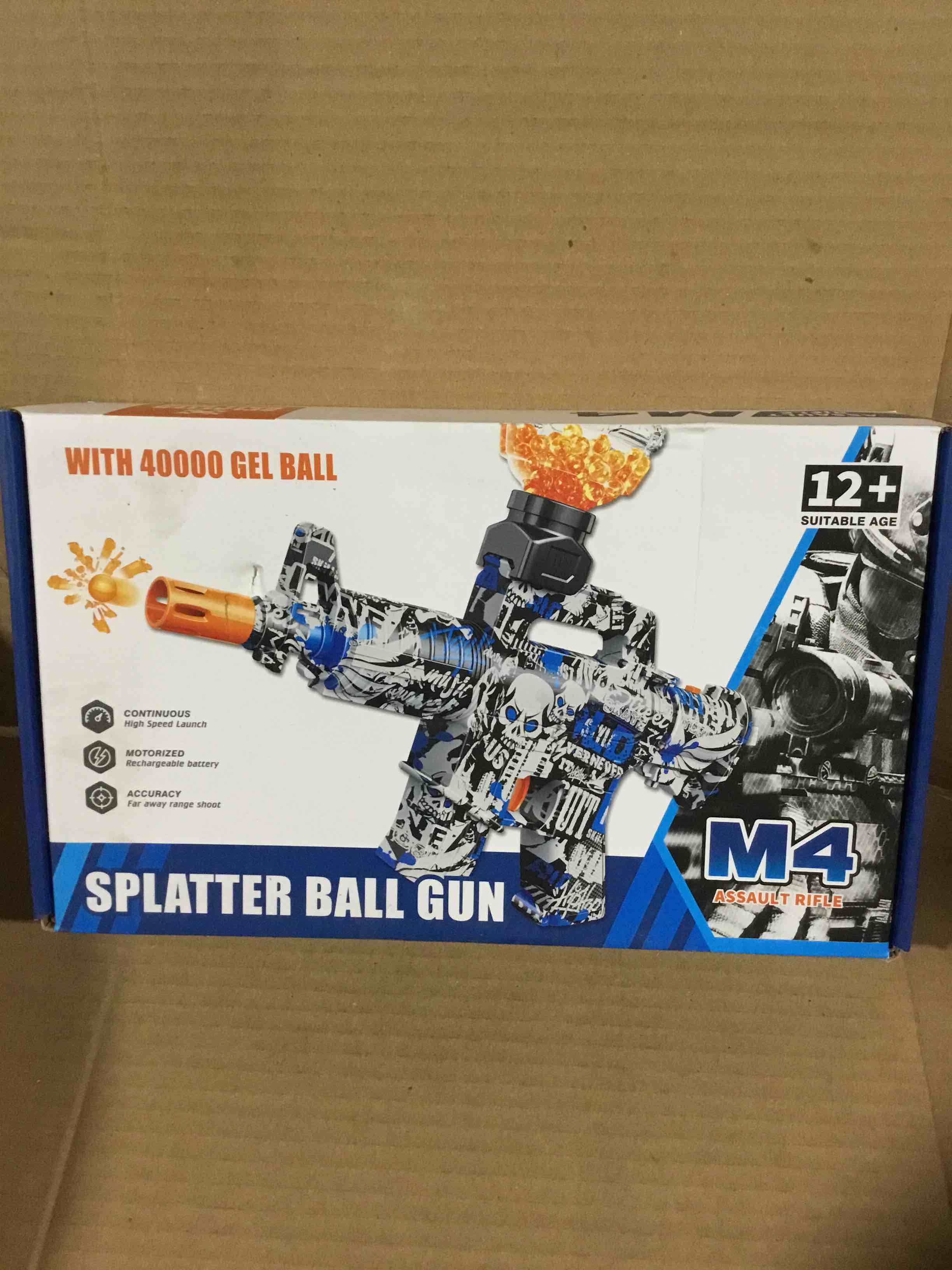 Condition photo showing New/Like New for Splatter Ball Gun With 40000 Gel Ball M4 Assault Rifle 12+suitable Age 
